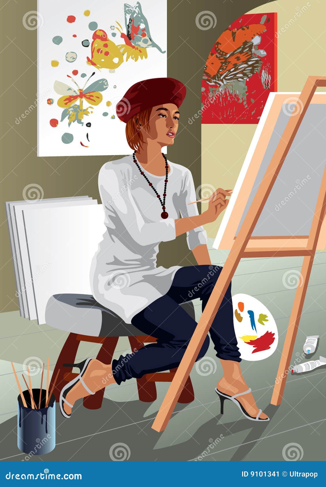 Profession Set: Artistic Painter Stock Vector - Illustration of ...