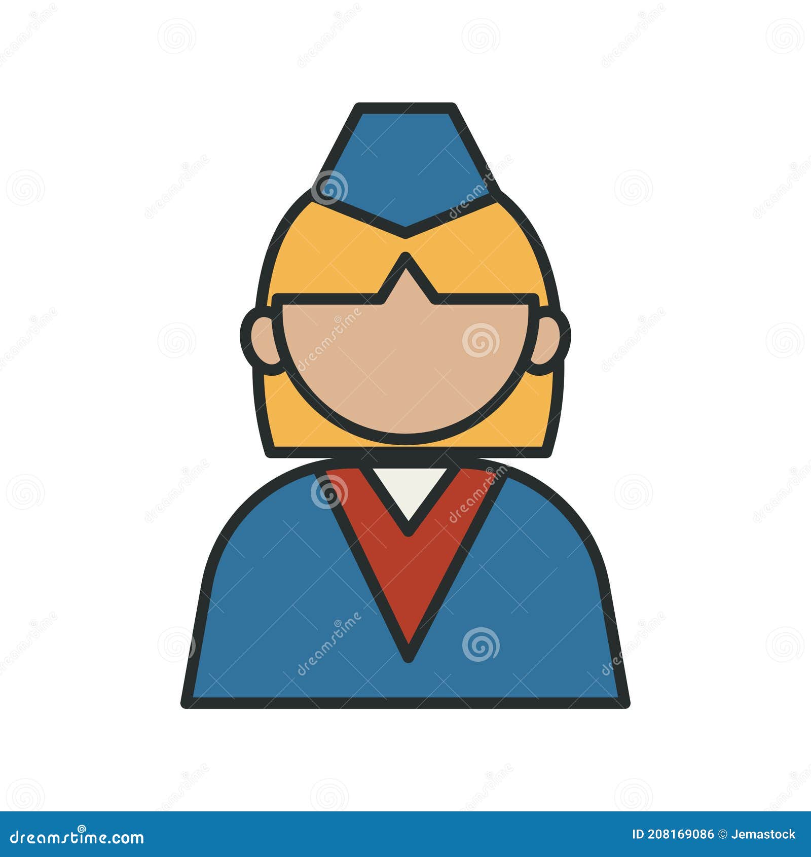 profession stewardess worker avatar fill style icon