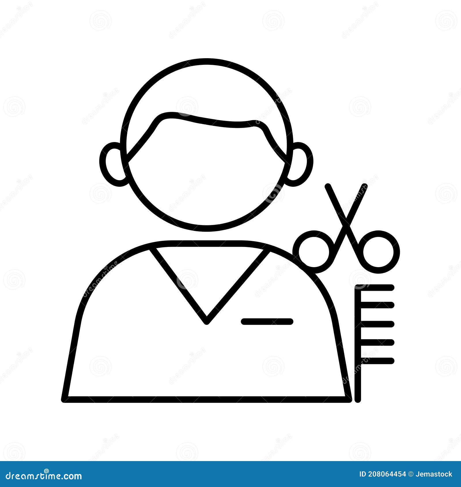 profession worker barber avatar line style icon