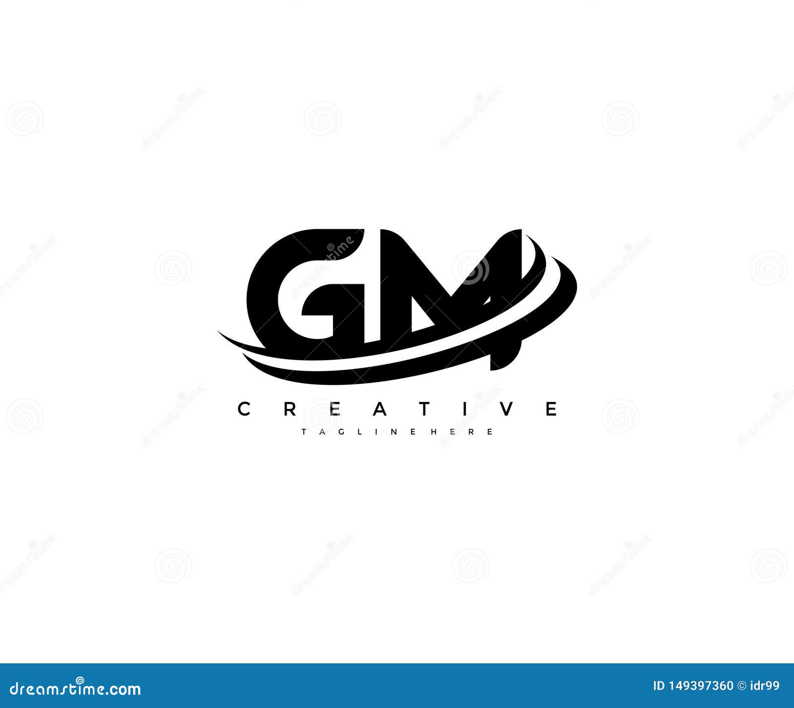 GM Letter Flat & Minimalist Logo Design Free Download