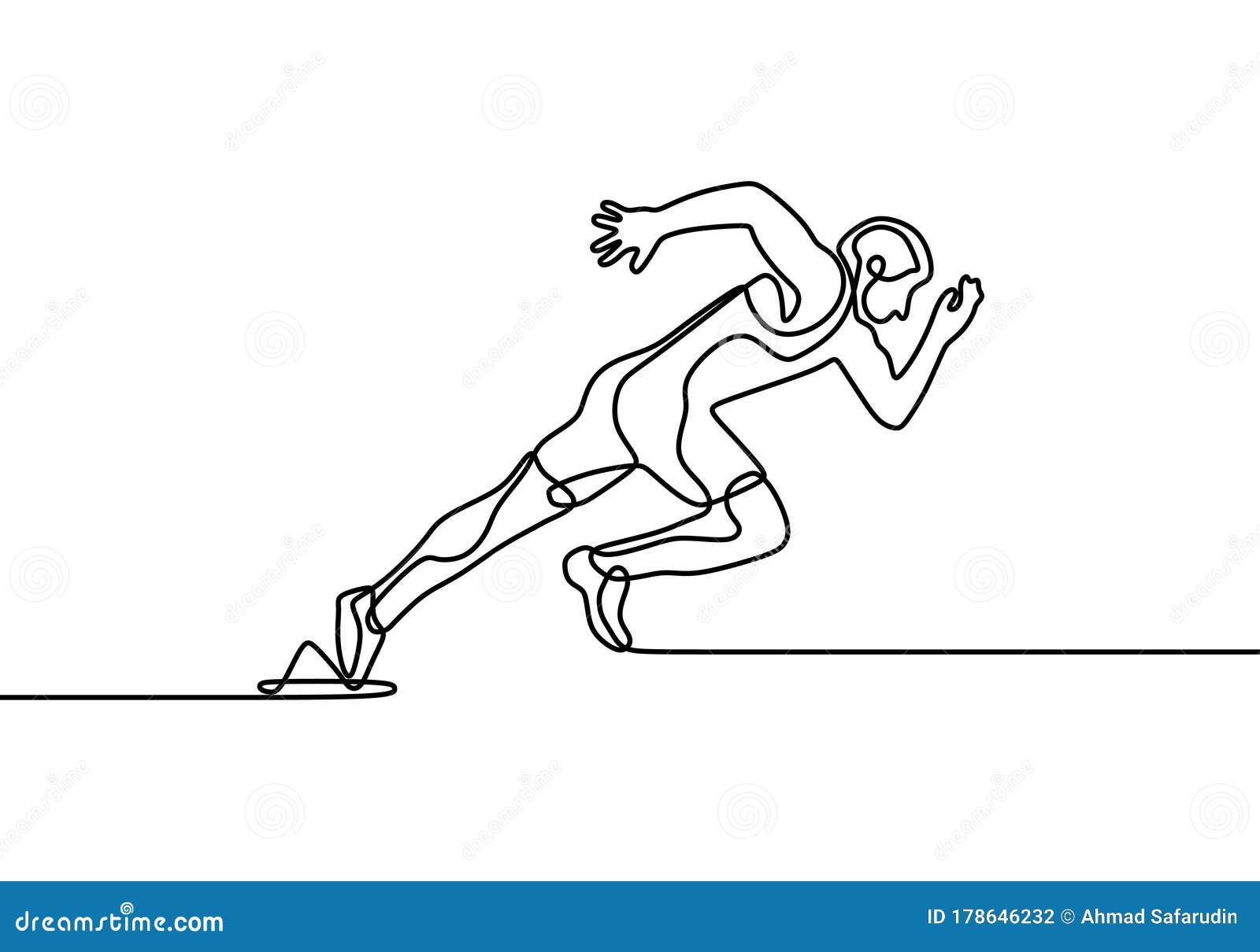 One Line Drawing Athlete Running Fast Stock Vector (Royalty Free)  1315096901, Shutterstock