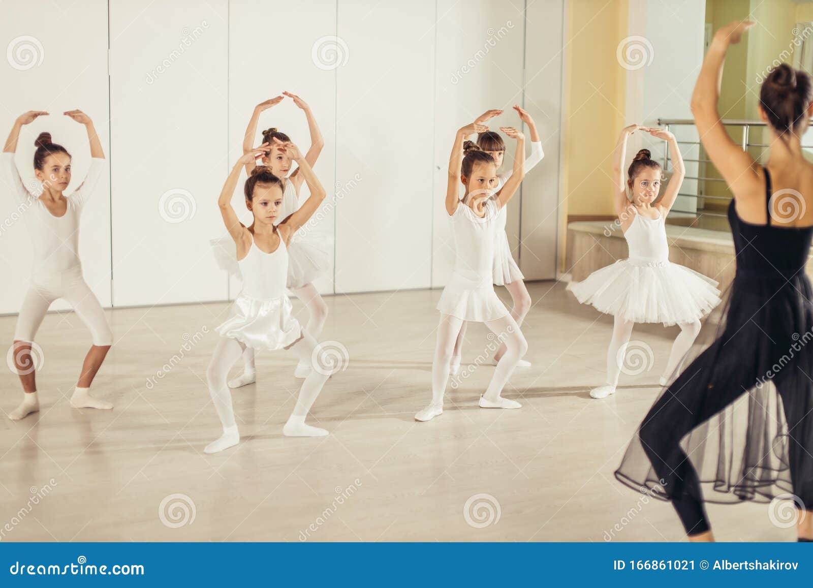 Professional Ballet Dancer Teach Kids To Dance Stock Image