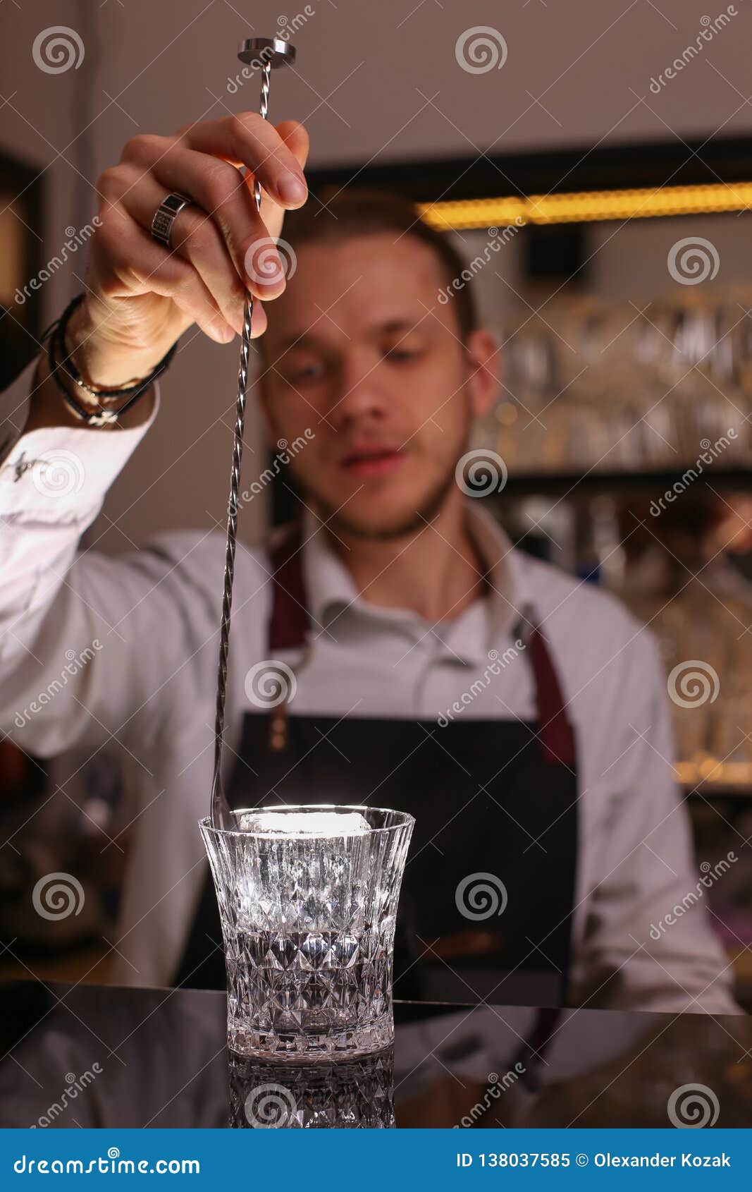 Professional Bartender Prepairing Orange Cocktail Stock Image Image
