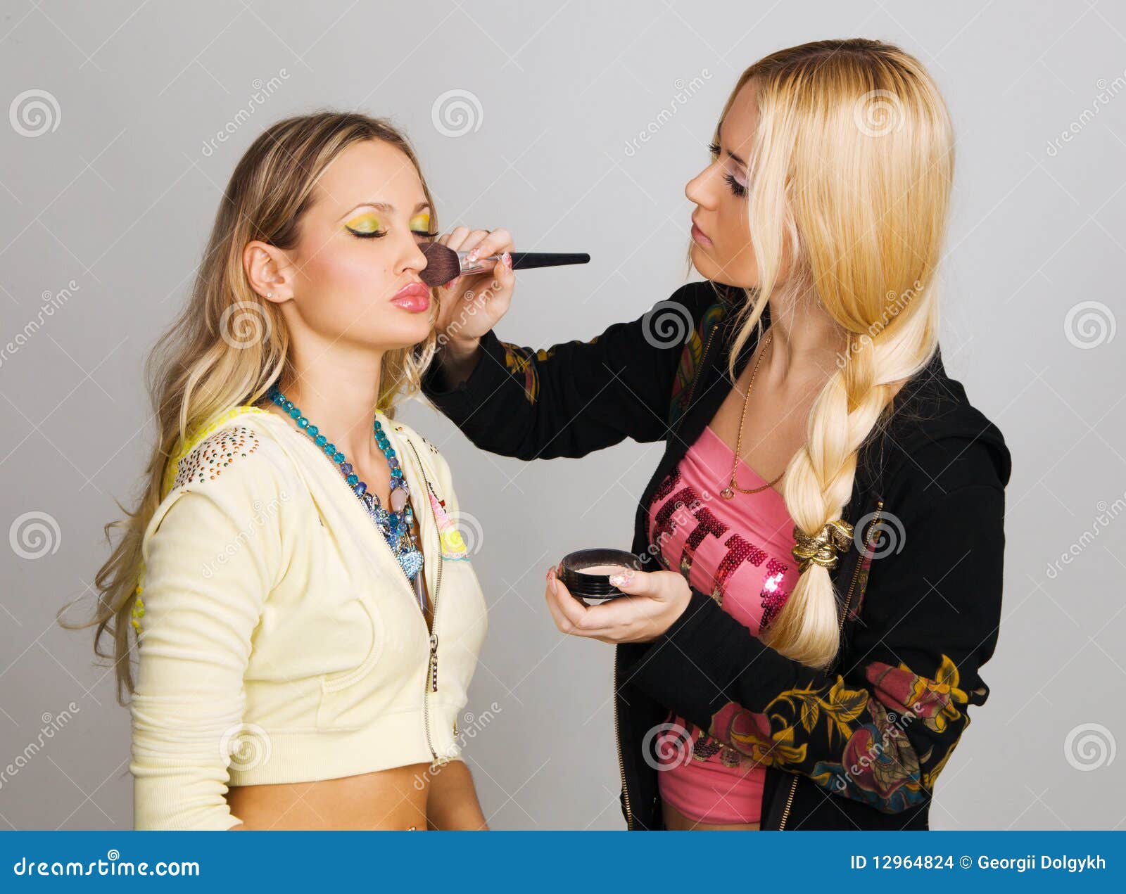 Professional Beautician Applying Makeup Stock Photo Image of lovely