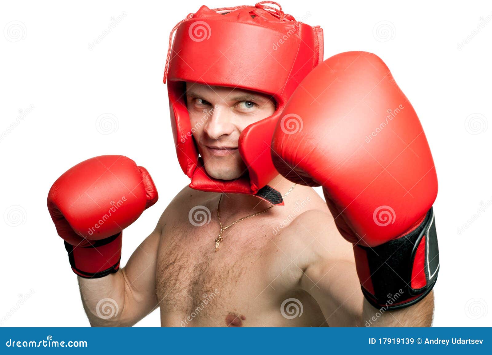 Professional Boxer Punching Isolated on White Stock Image Image of headgear, aggressive 17919139