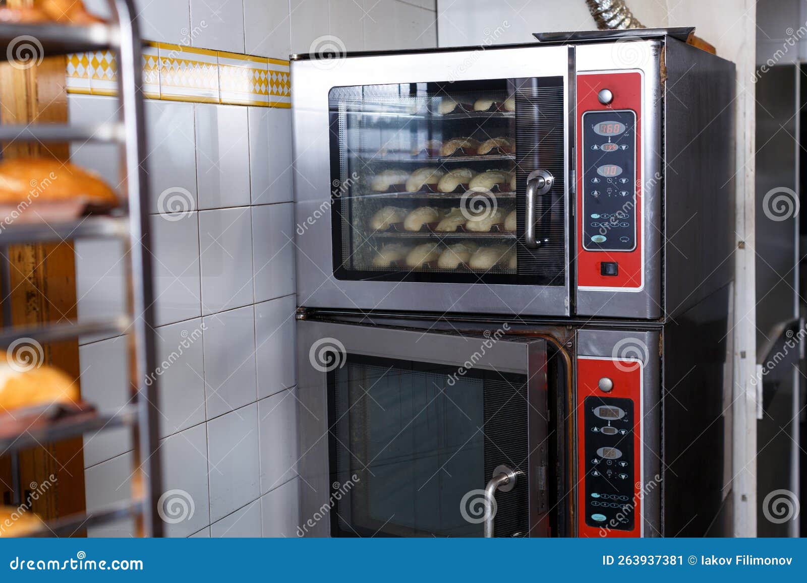 Professional bread oven stock image. Image of commercial 263937381