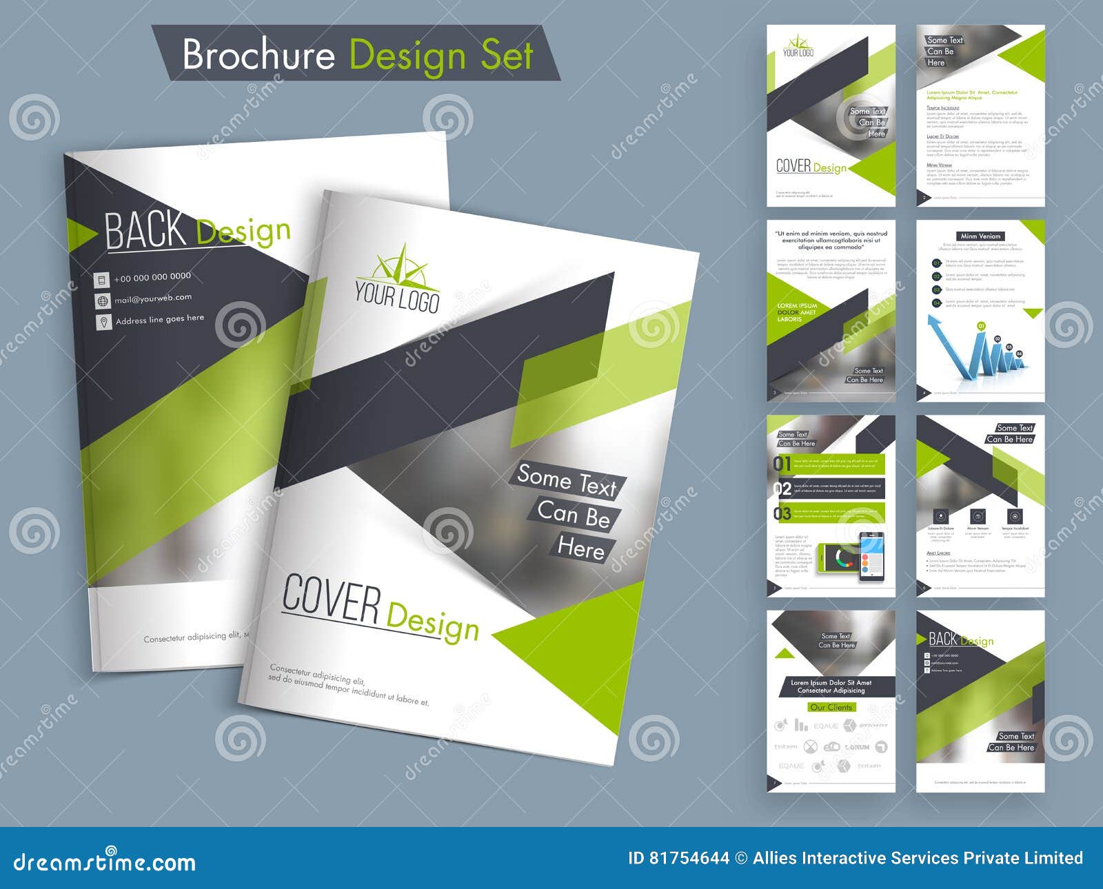 Professional Business Brochure, Template or Flyer Set. Stock Within Professional Brochure Design Templates