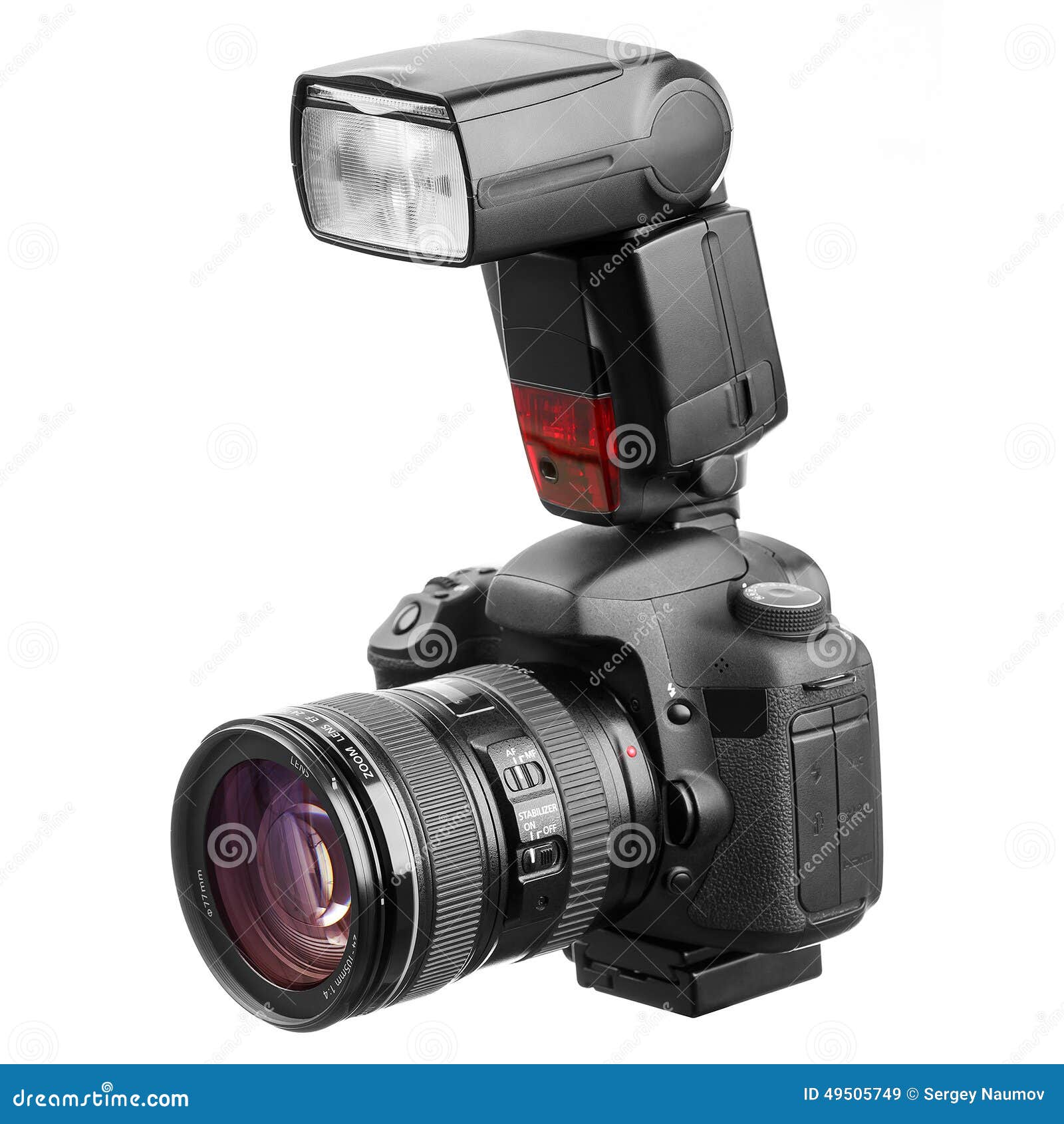 Professional Camera with Flash Stock Image Image of professional