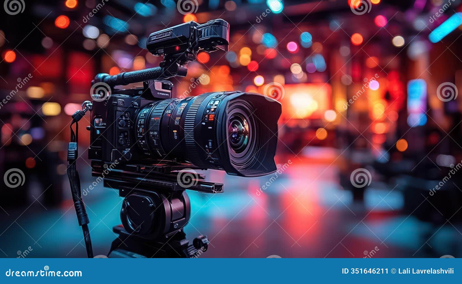 a professional camera ready to record a live event