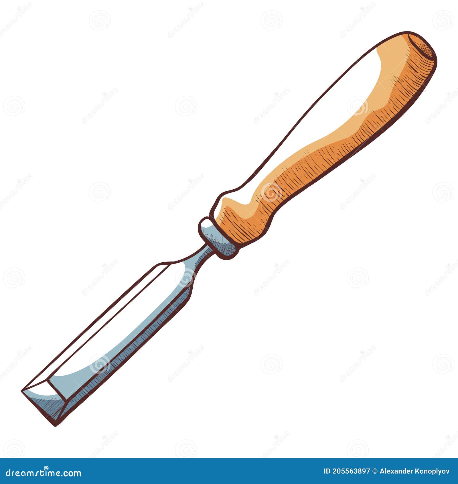 Carpentry Flat Chisel Illustration Stock Illustration - Download Image Now  - Art And Craft, Carpenter, Carpentry - iStock