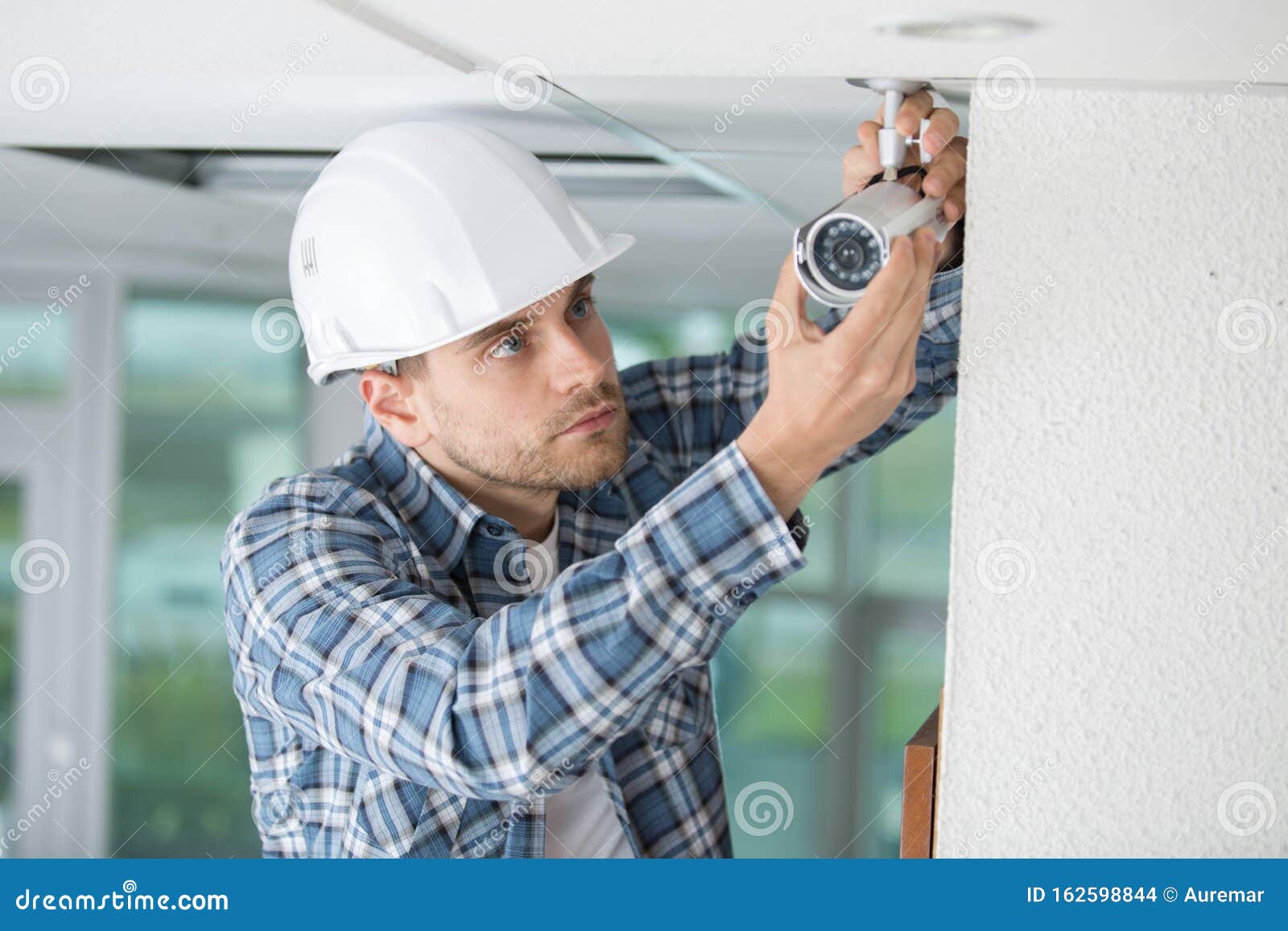 Professional Cctv Technician Working Stock Photo Image of installer