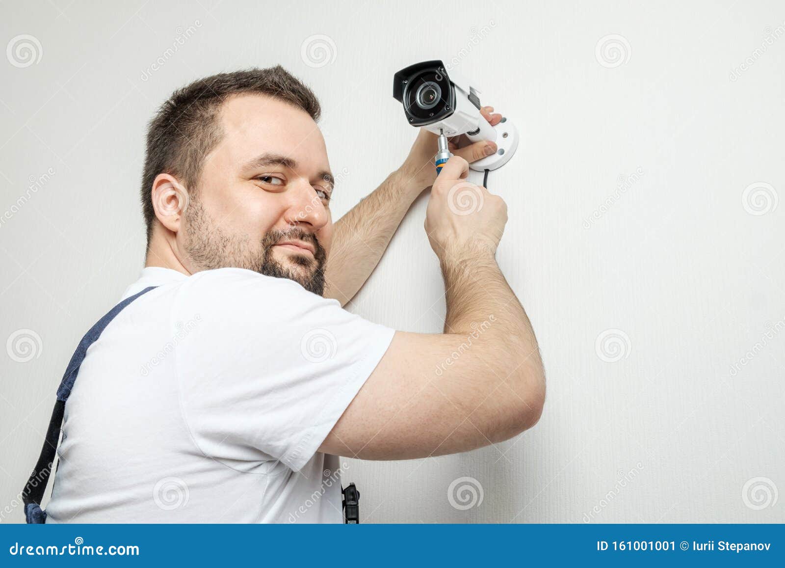 Professional CCTV Technician Working Stock Image Image of safety
