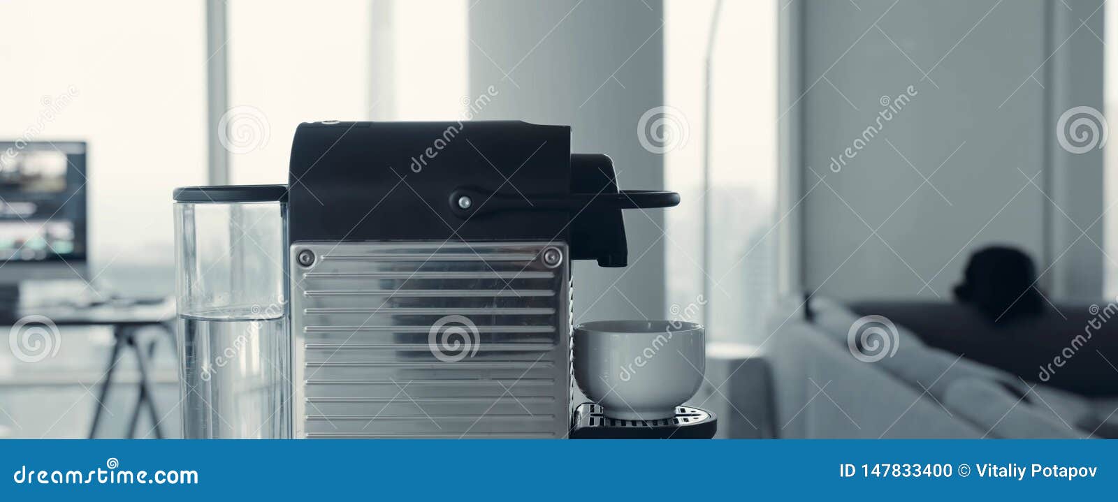 Professional Coffee Machine for Home Use. Kitchen, Caffeine. Stock