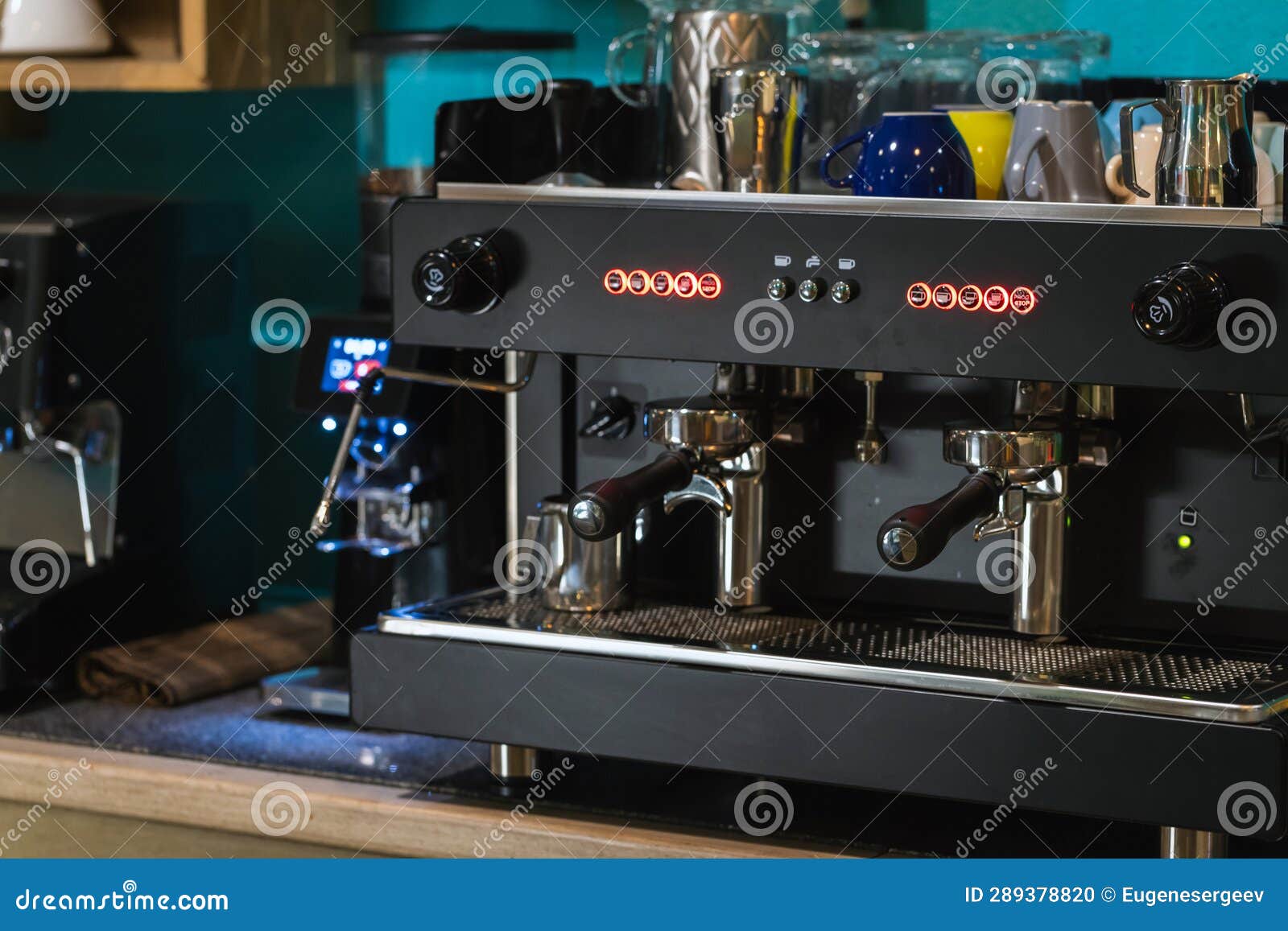 Professional Coffee Machine Stands in a Restaurant Stock Photo Image