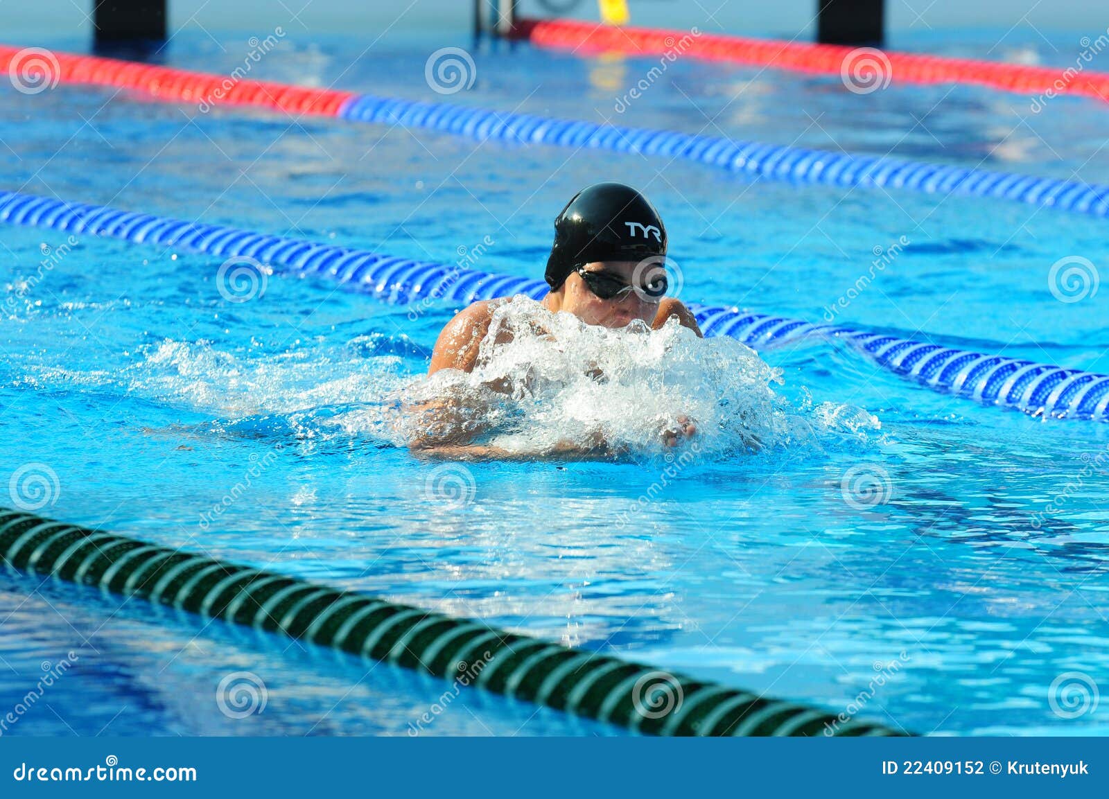 Professional Competitive Swimmer Editorial Photography Image of caps