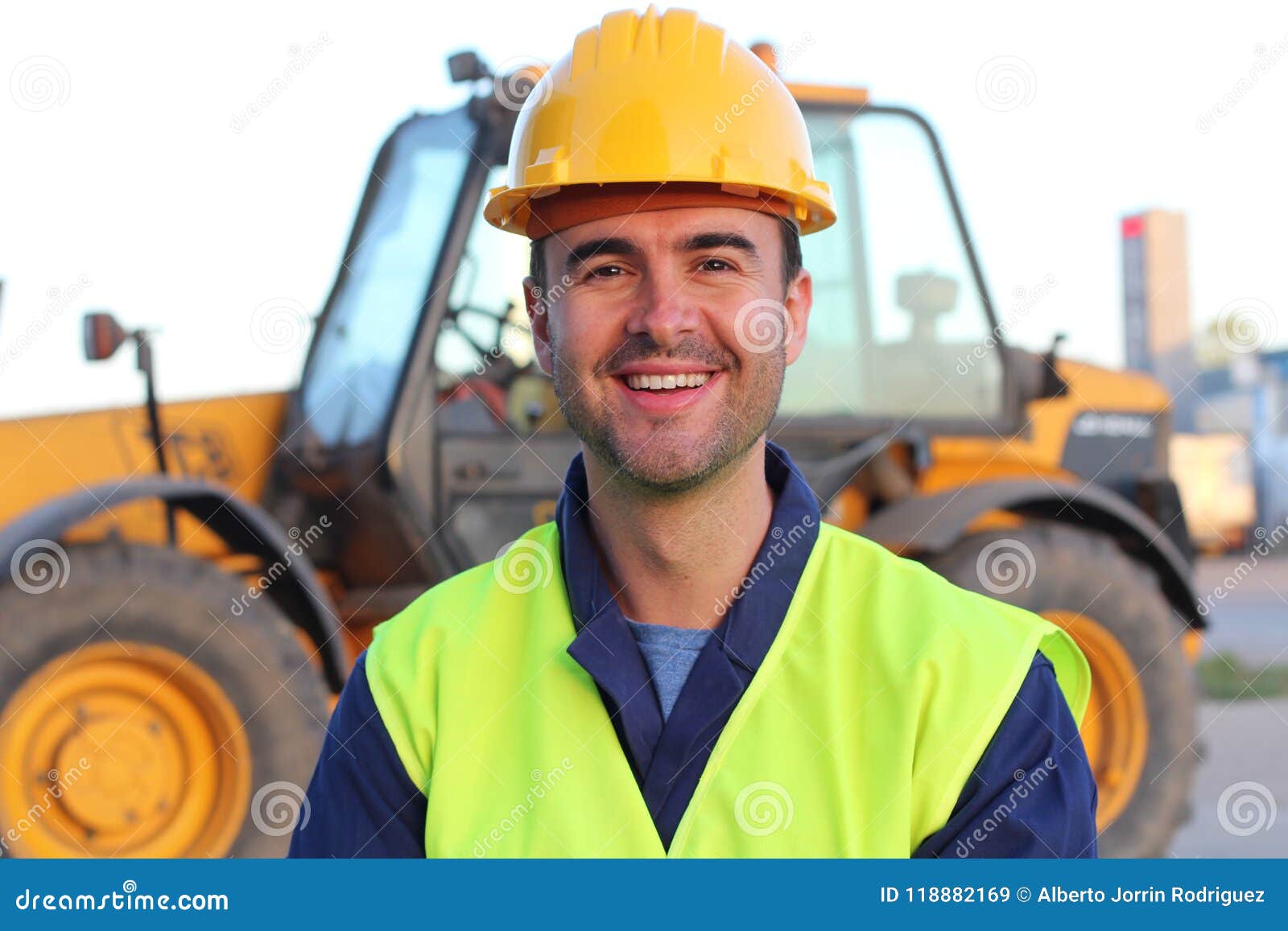 Professional Construction Industry Driver Close Up Stock Image Image