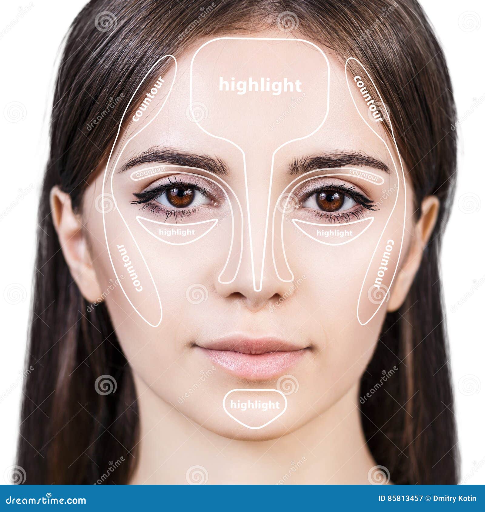 Professional Contouring Face Make Up Stock Image Image Of Female