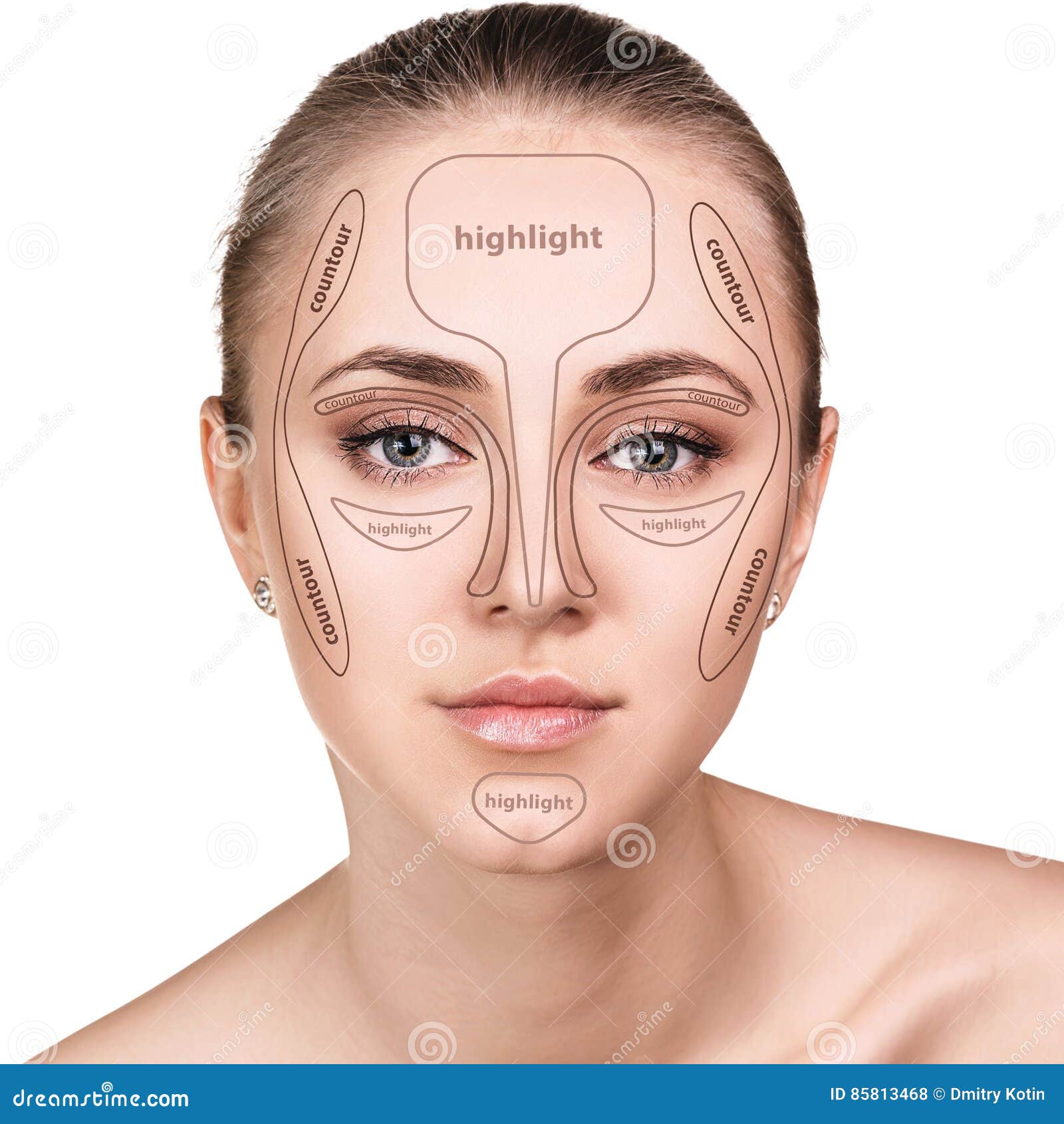 Professional Contouring Face Make Up Stock Photo Image Of