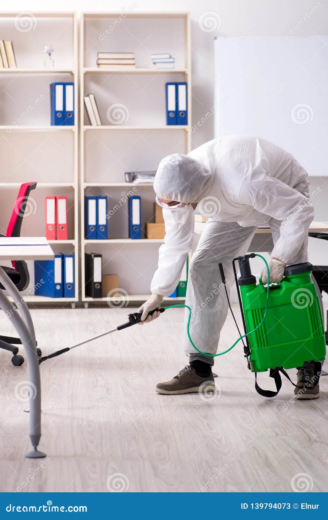 The Professional Contractor Doing Pest Control At Office Stock Image - Image of invasion ...
