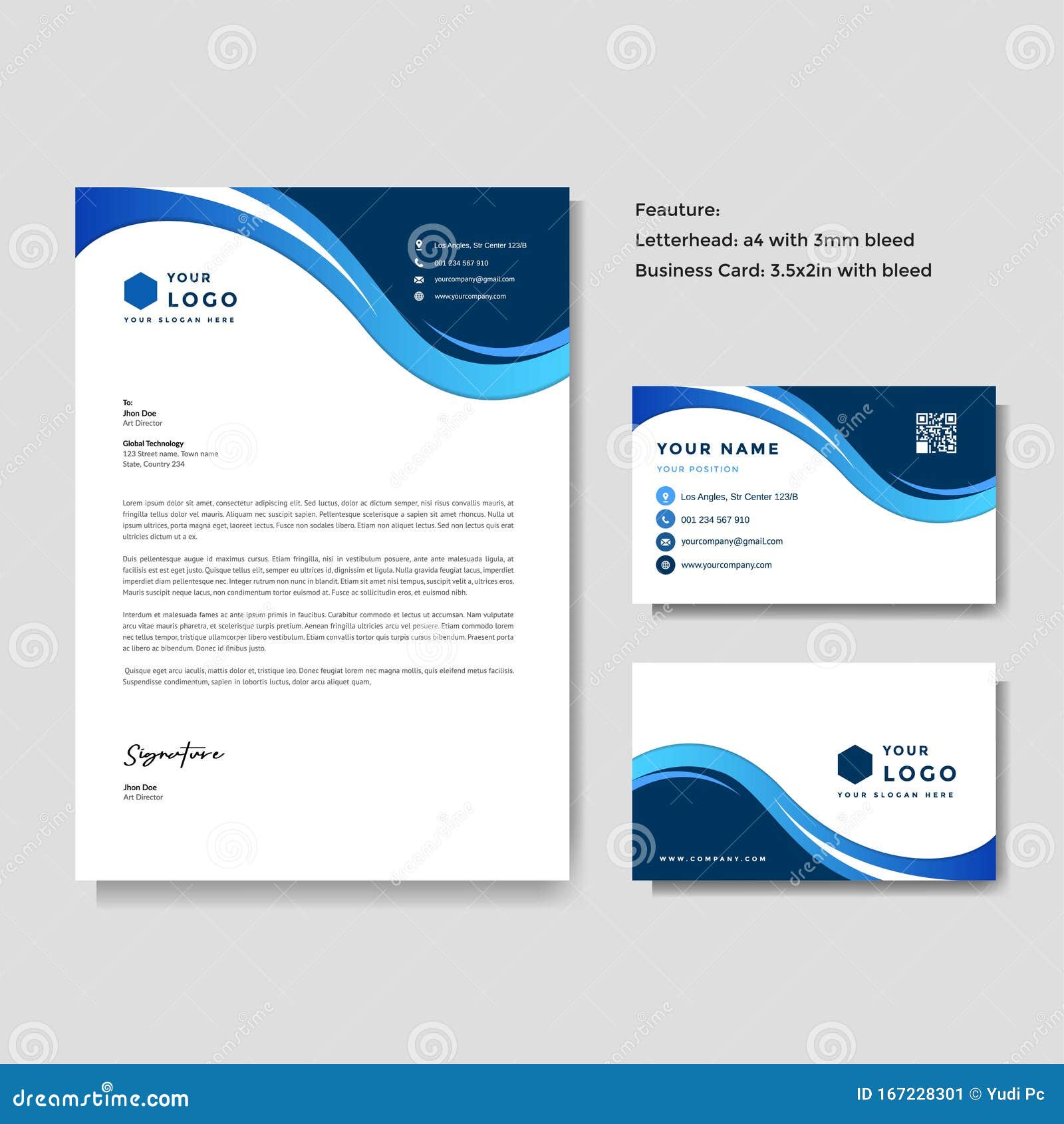 Professional Creative Letterhead And Business Card Vector Stock Vector Illustration Of Folder Brochure 167228301