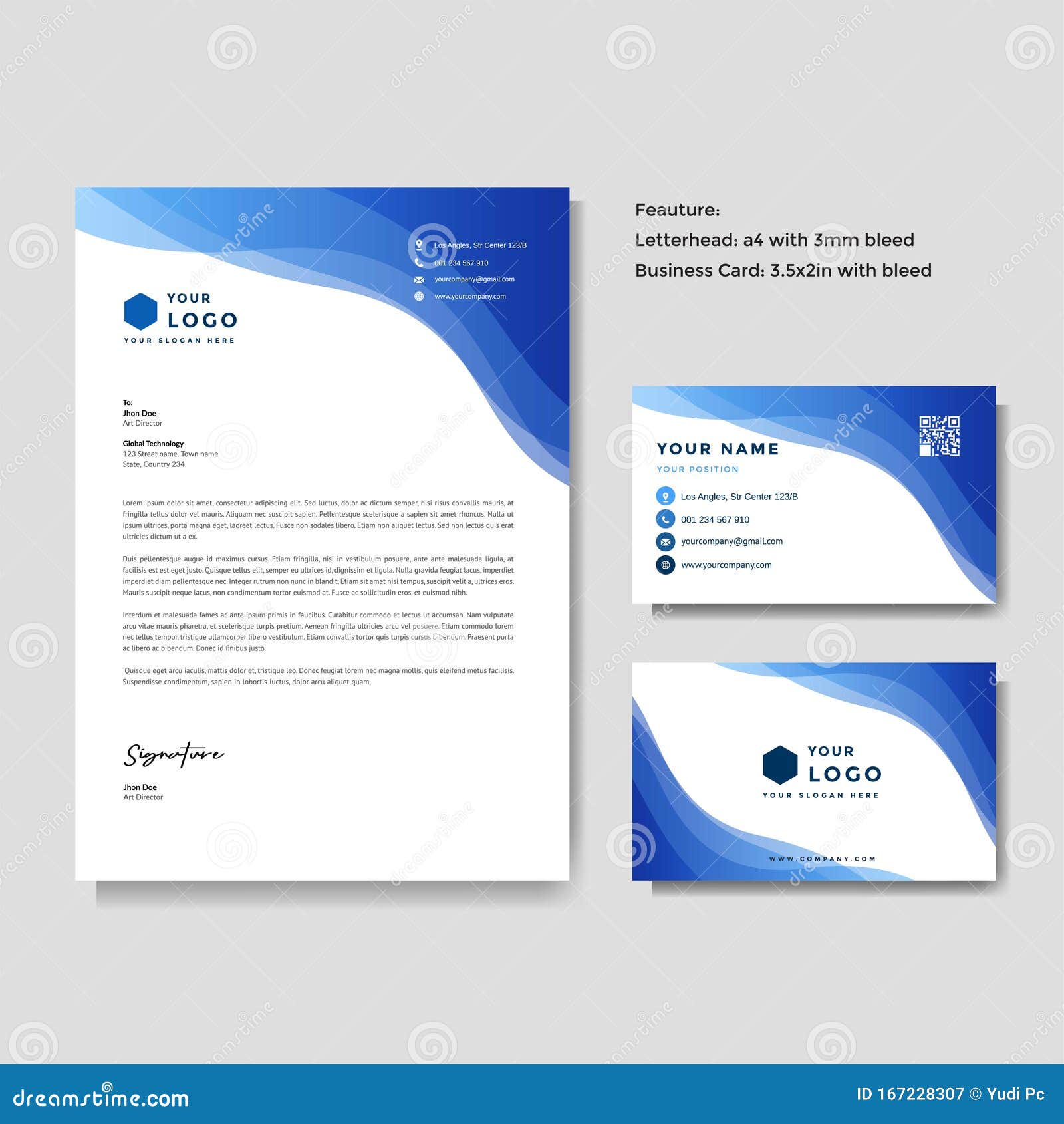 Professional Creative Letterhead And Business Card Vector Stock Vector Illustration Of Folder Business 167228307