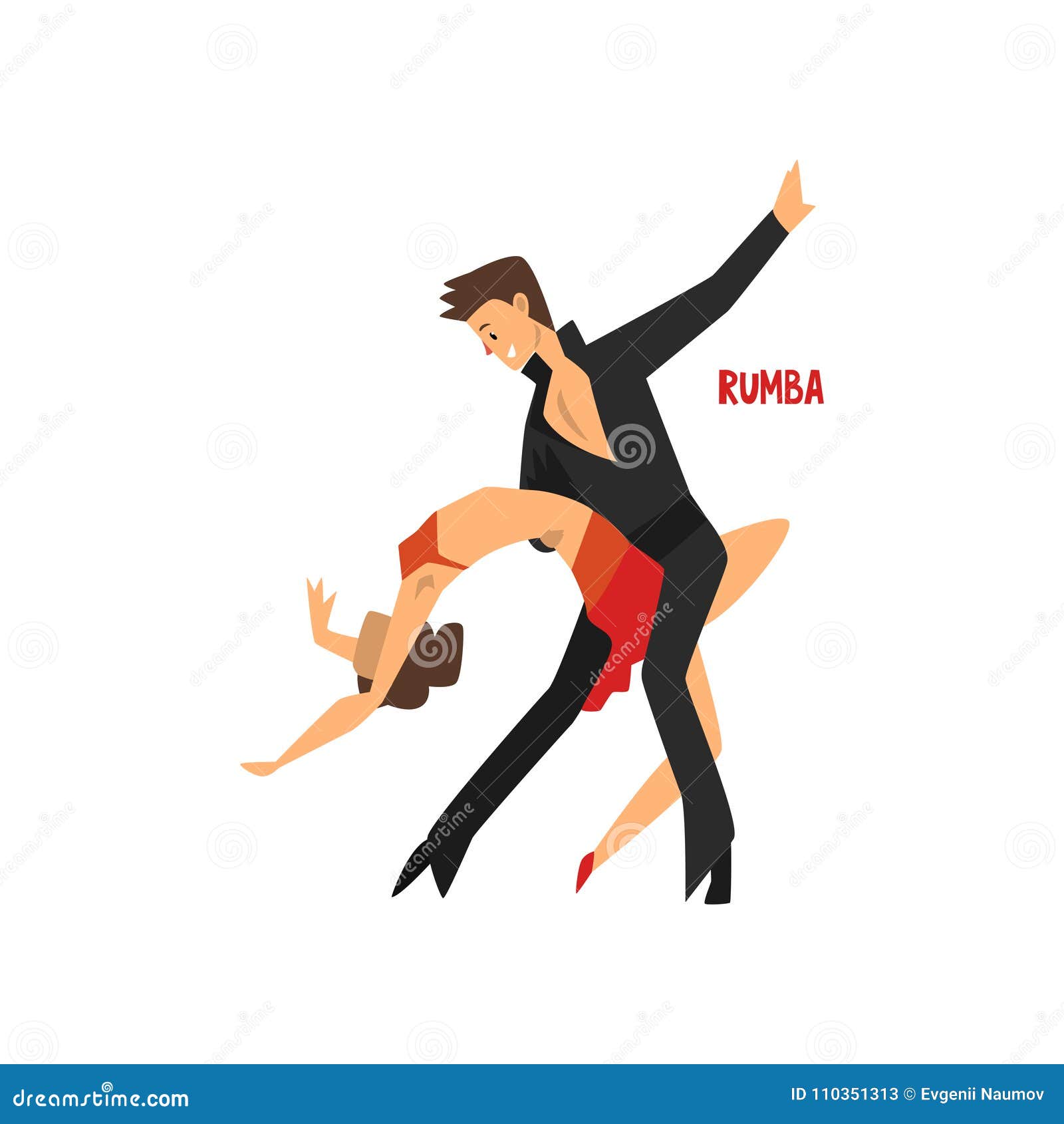 Professional Dancer Couple Dancing Rumba, Pair Of Young Man And Woman ...