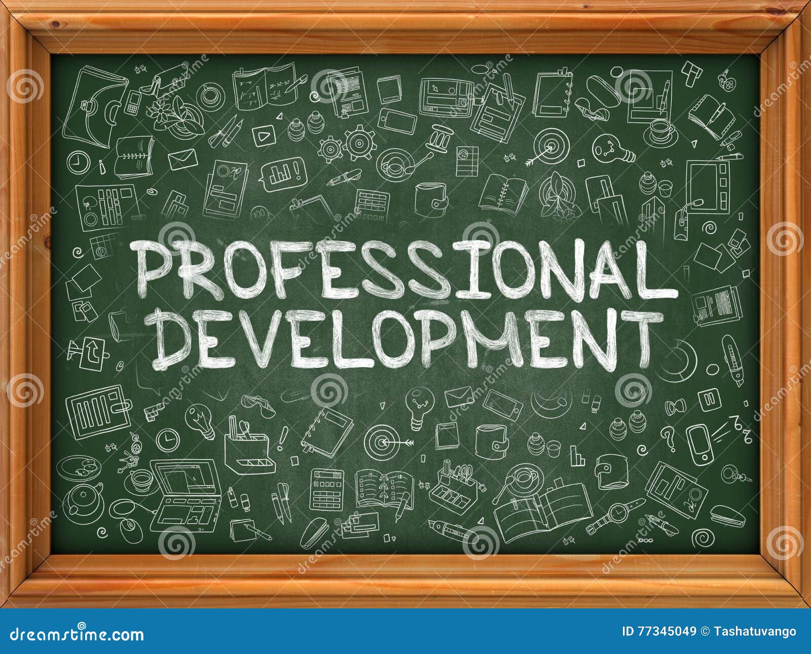 Professional Development Drawn On White Brickwall. 3d. Royalty-Free