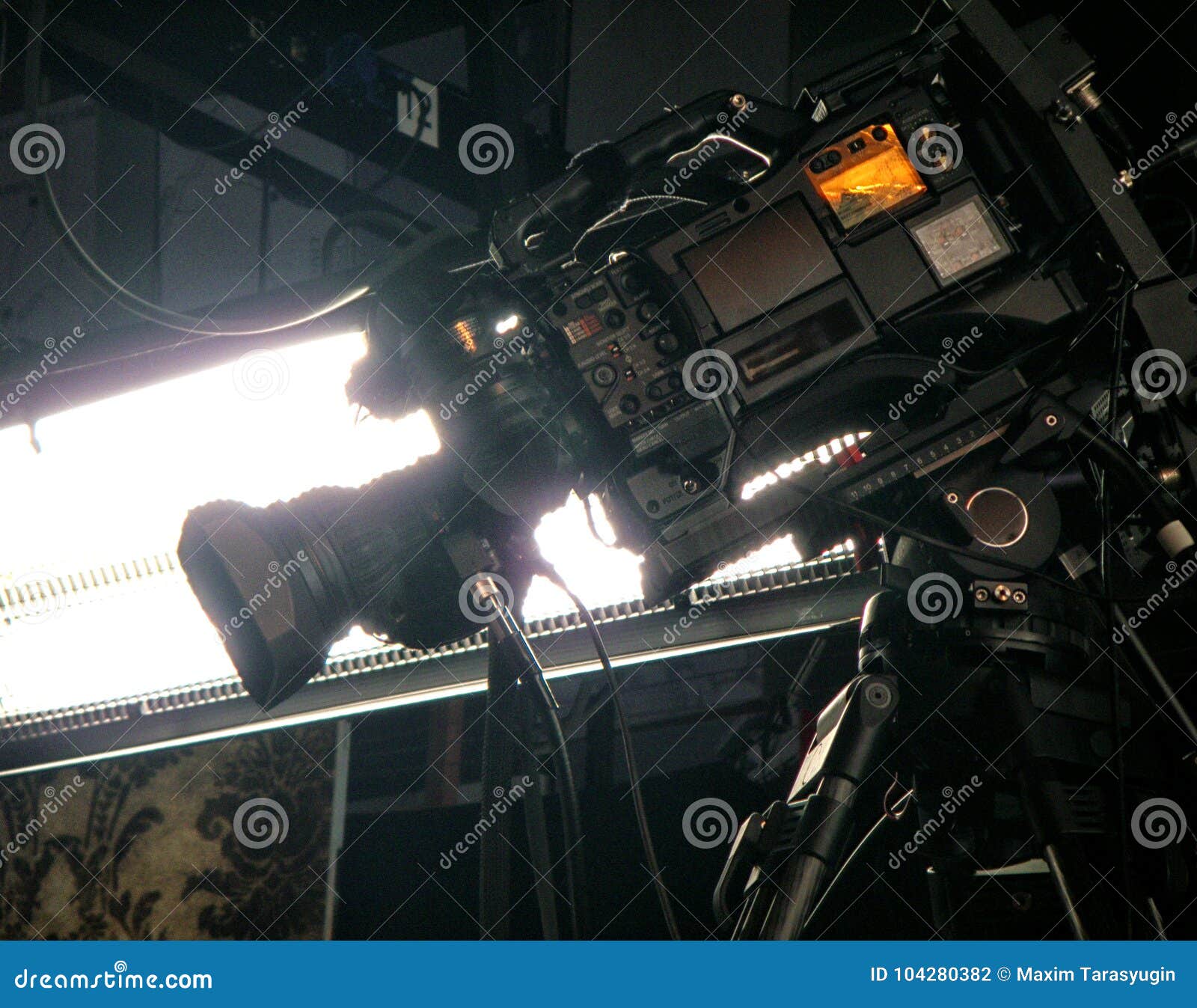 Professional Digital Video Camera. Stock Photo Image of record