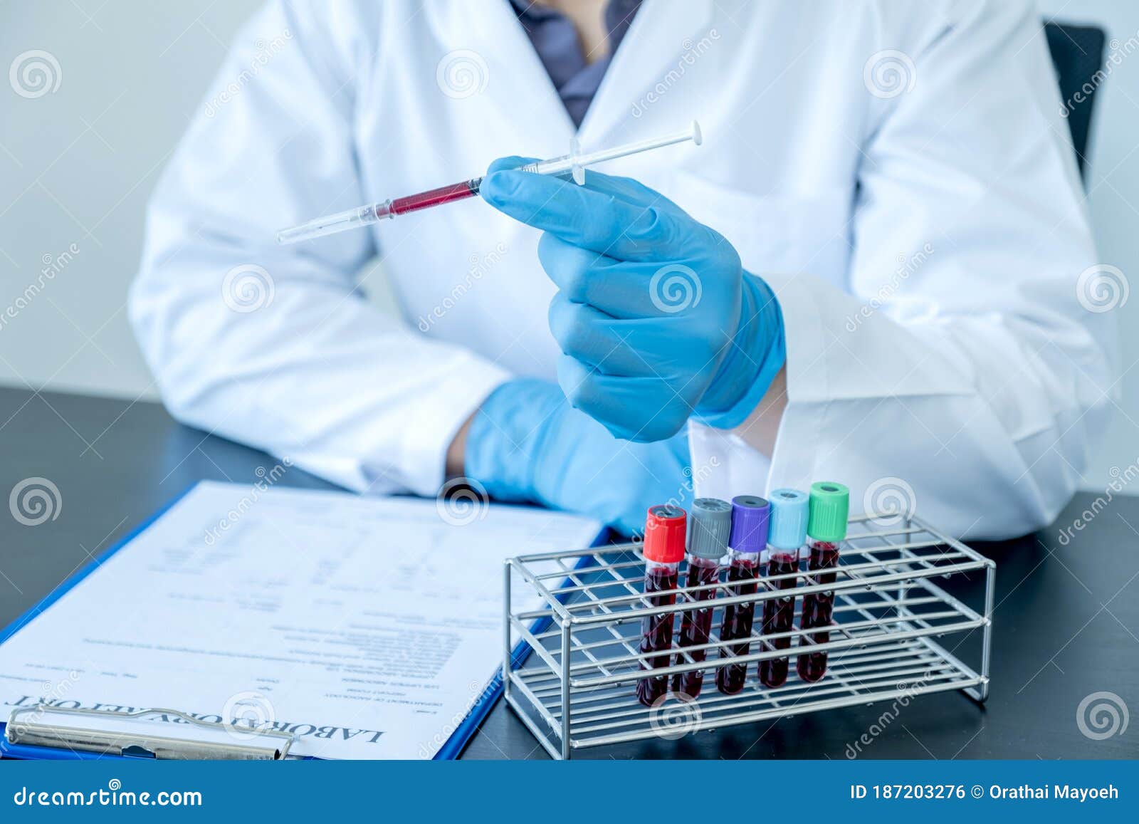 Professional Doctors Perform Find Virus Tests from Samples of Blood