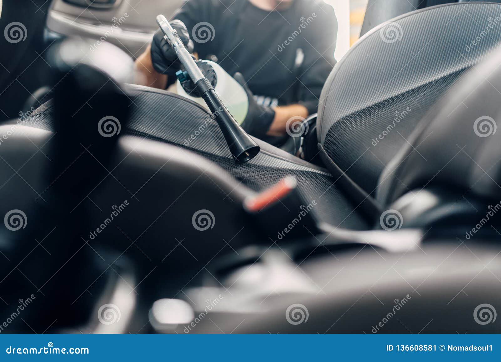 Professional Dry Cleaning Of Car Interior Stock Image