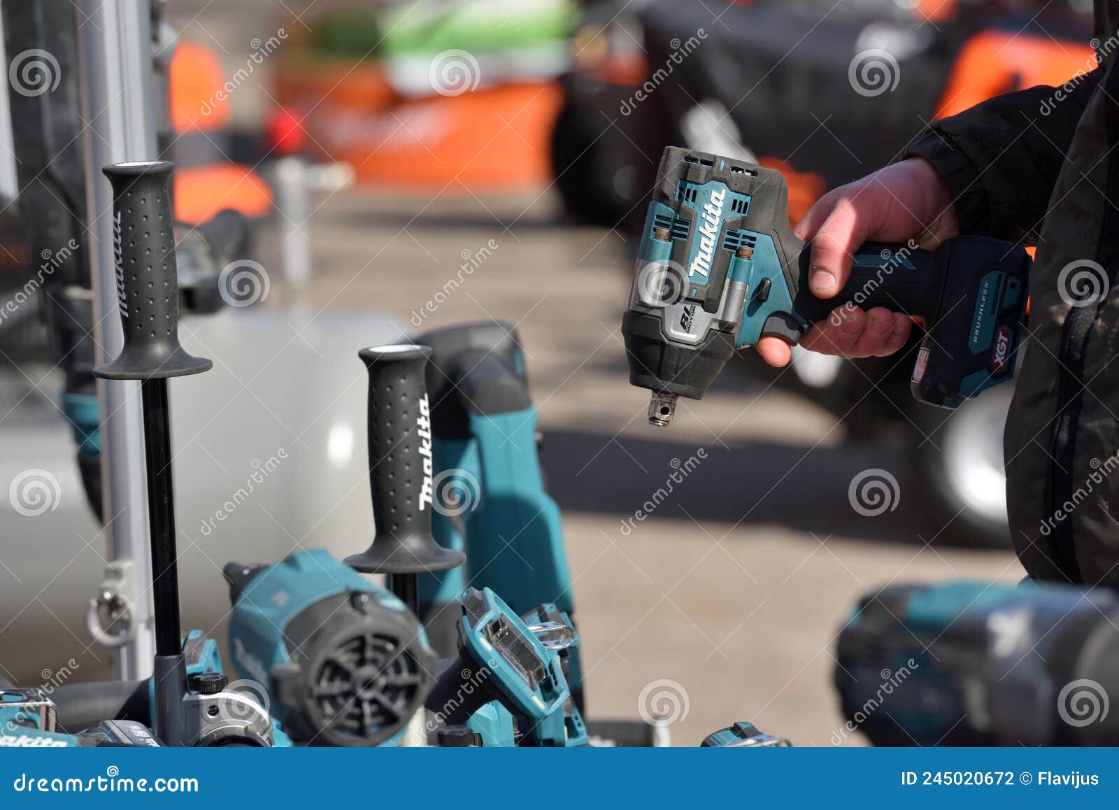 Professional Makita Brand Tools Editorial - Image of metal, drilling: 245020672