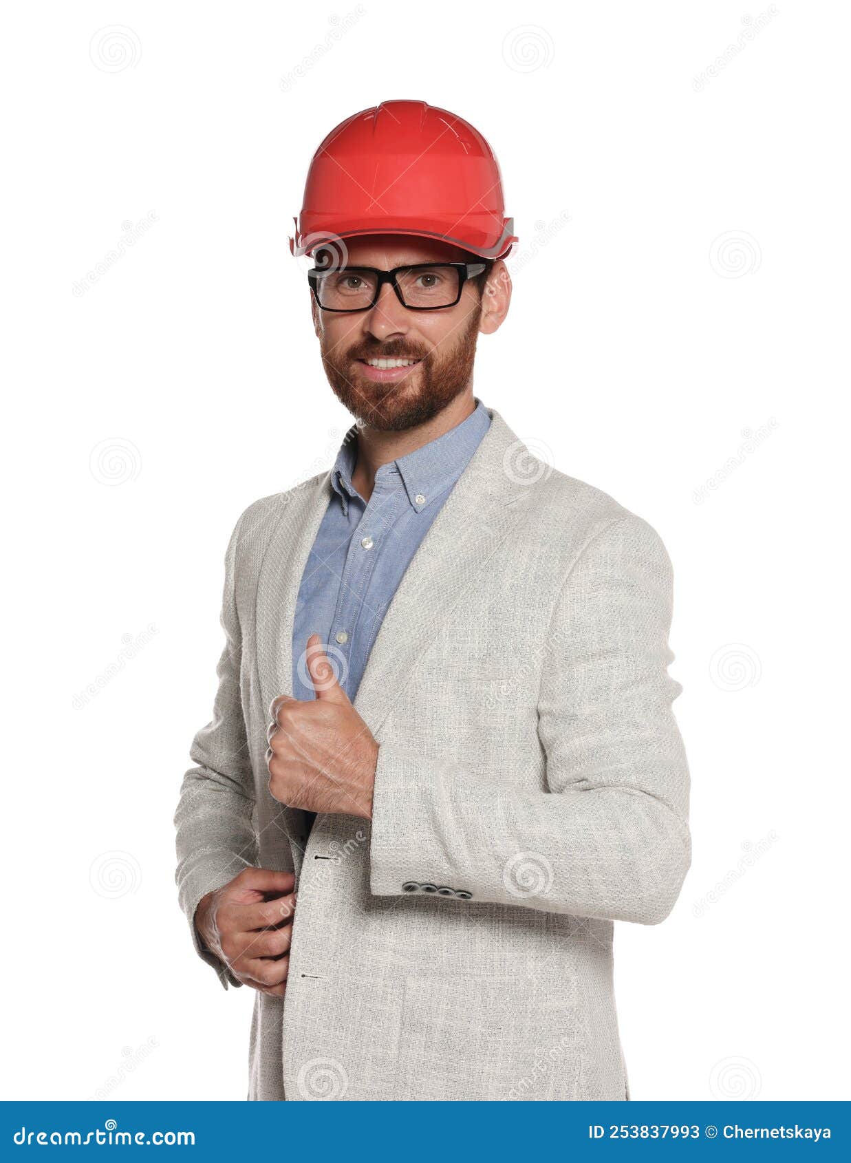 Professional Engineer in Hard Hat Isolated on White Stock Image Image