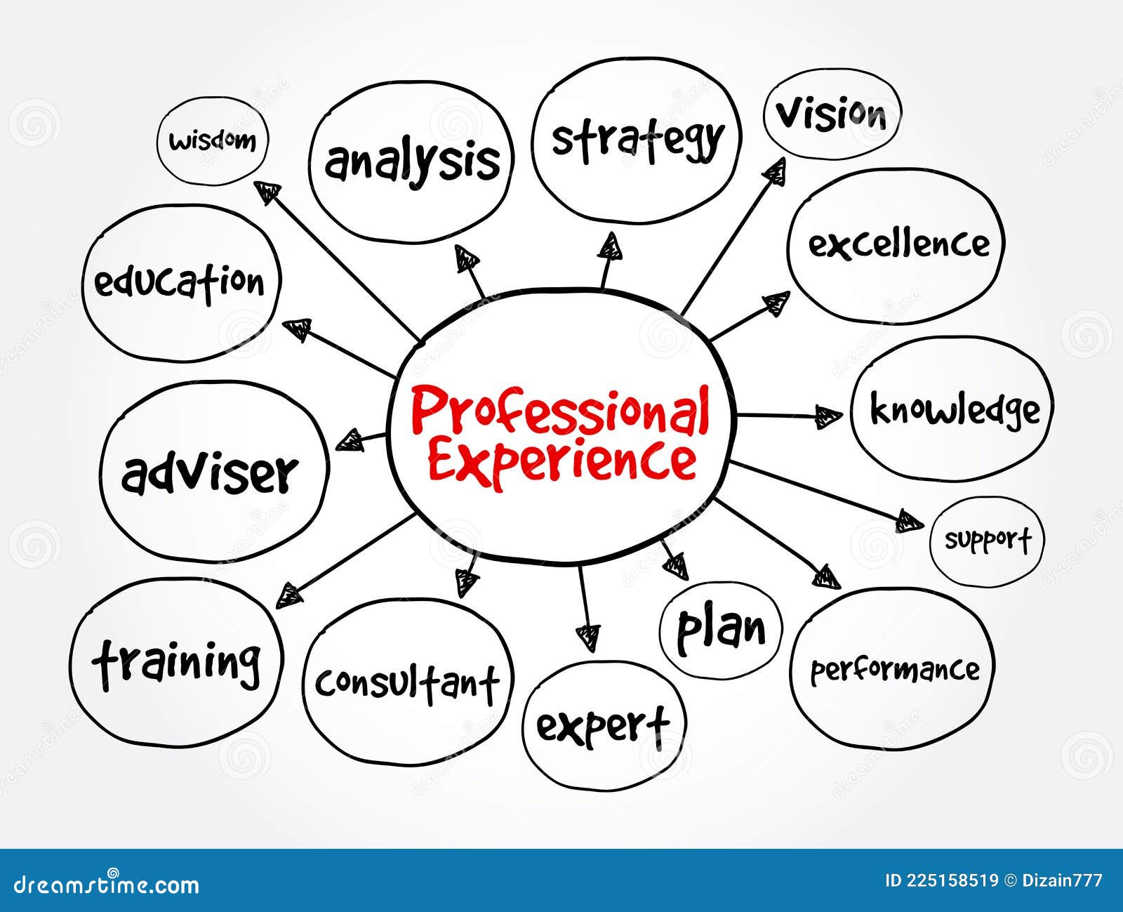 Professional Experience Mind Map, Business Concept for Presentations