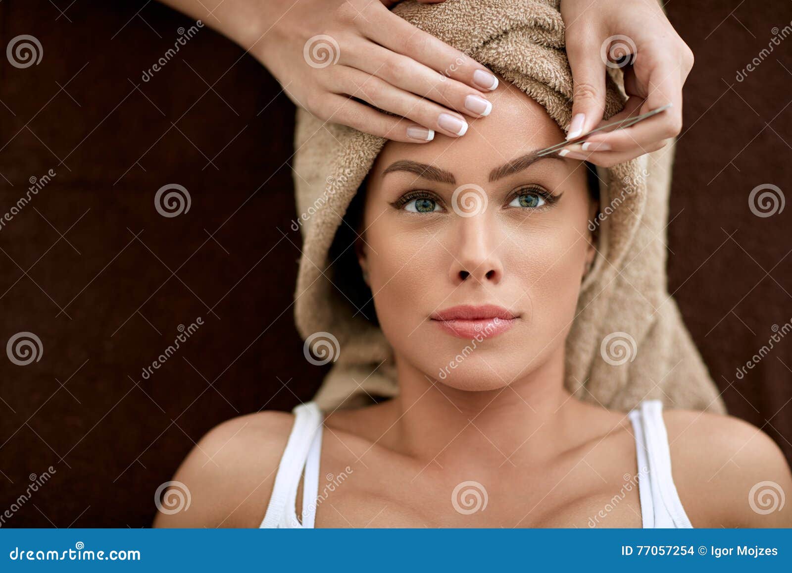 Professional Eyebrow Shaping Stock Photo Image of metal salon 77057254