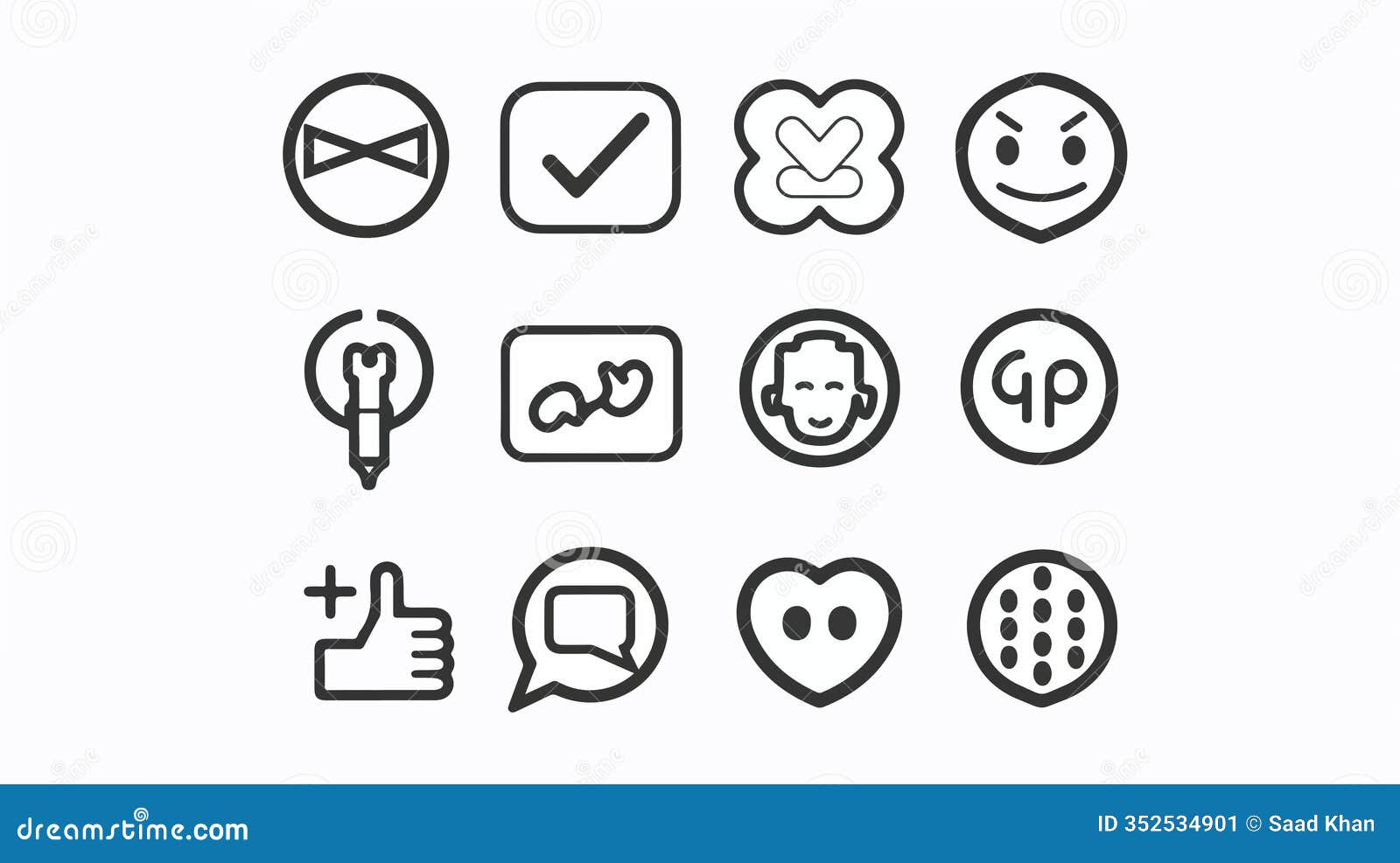 professional feedback rating thin line icons set for adobe stock photos