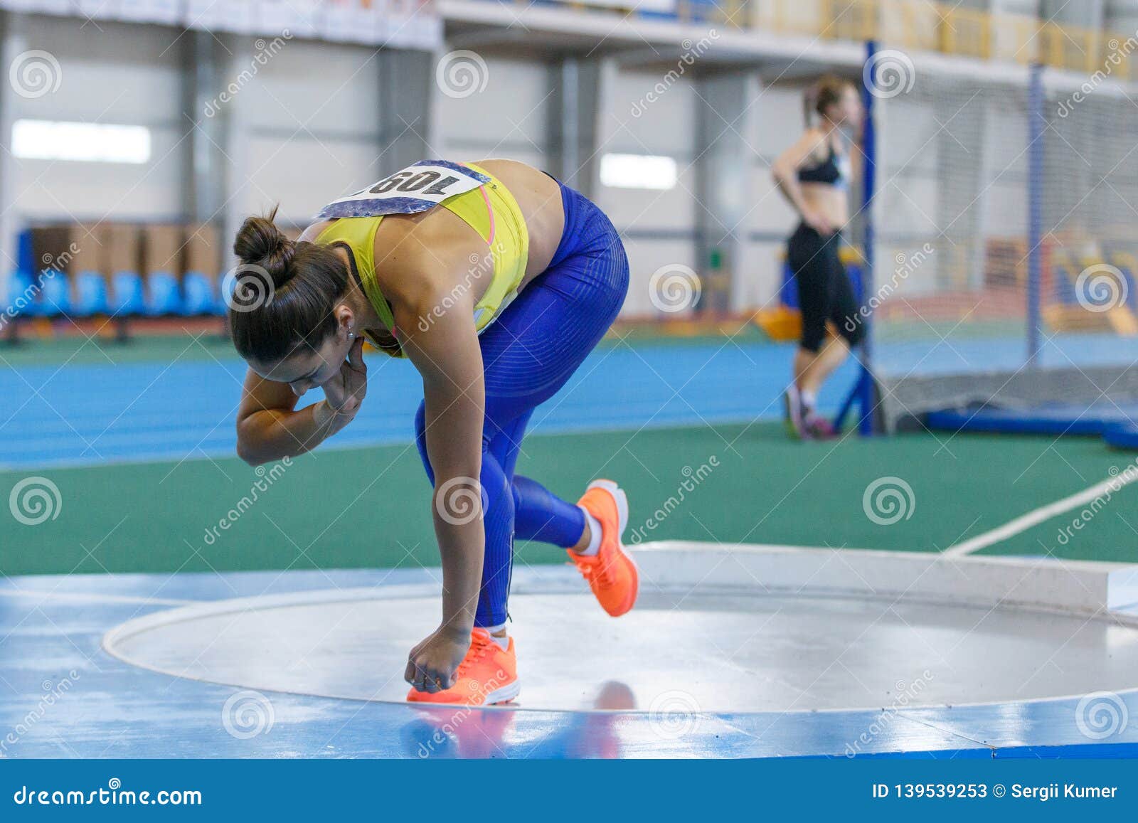 Professional Female Athlete at Shot Put Sector Stock Image Image of