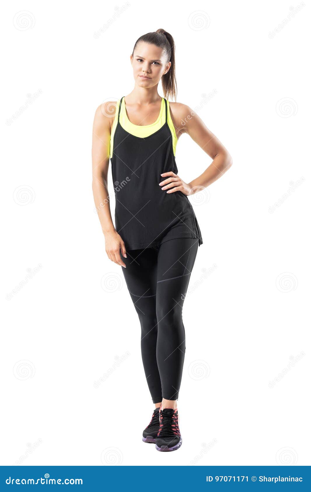 Professional Female Jogging Athlete in Sportswear Posing at Camera ...