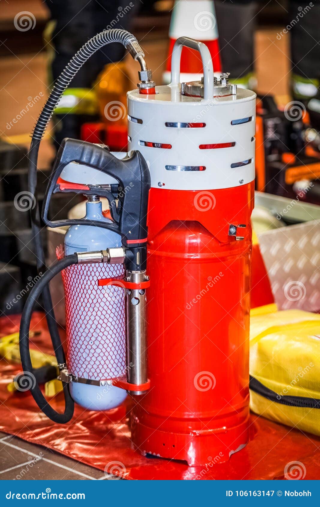 Professional Fire Extinguisher From The Fire Brigade Stock ...