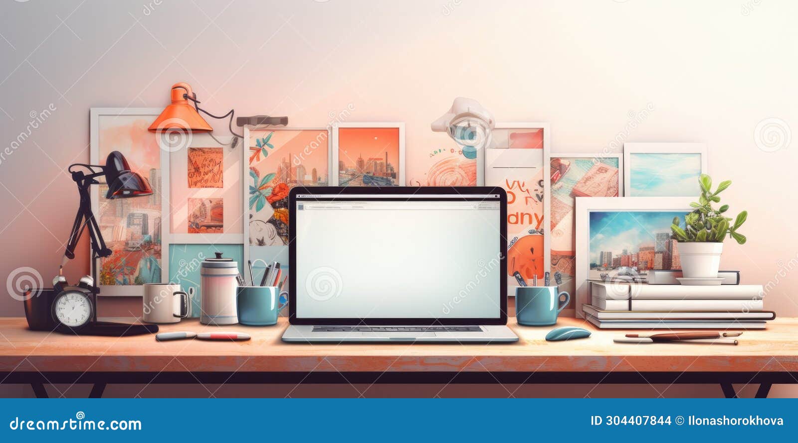 Professional Graphic Designer Desk. Ai Generated Stock Photo Image of