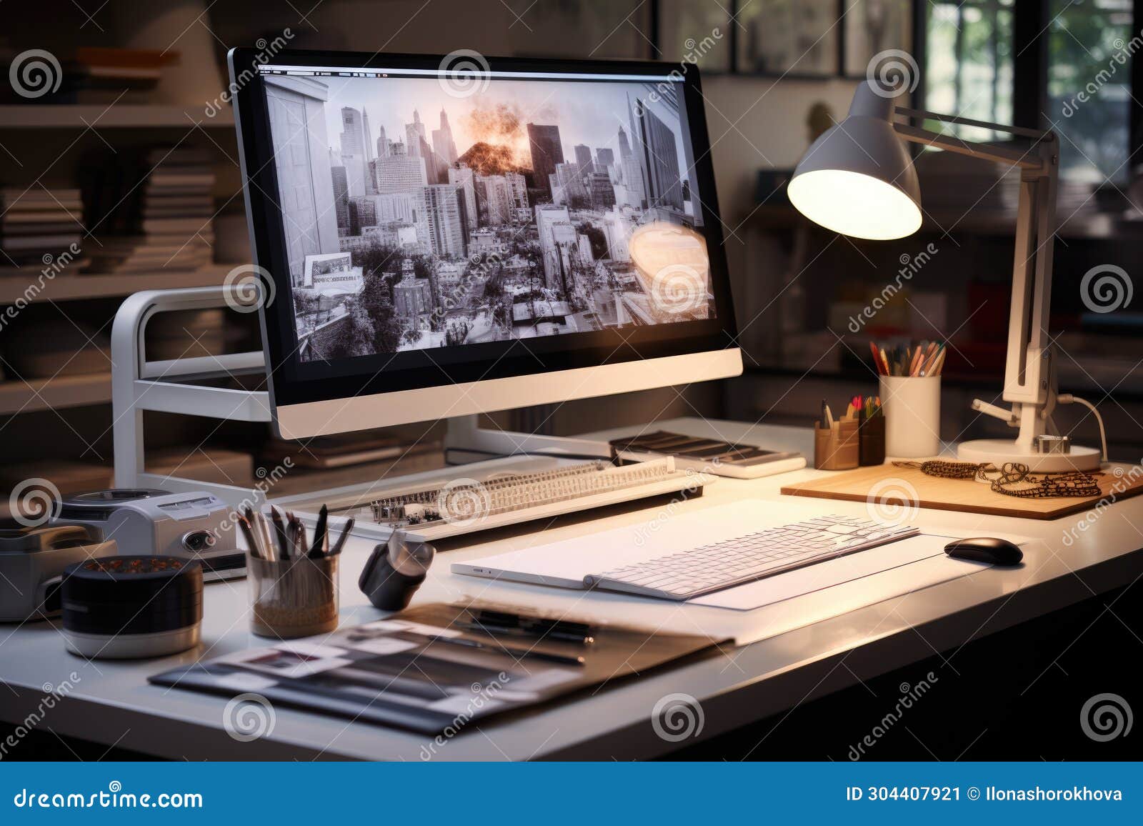 Professional Graphic Designer Desk. Ai Generated Stock Image Image of
