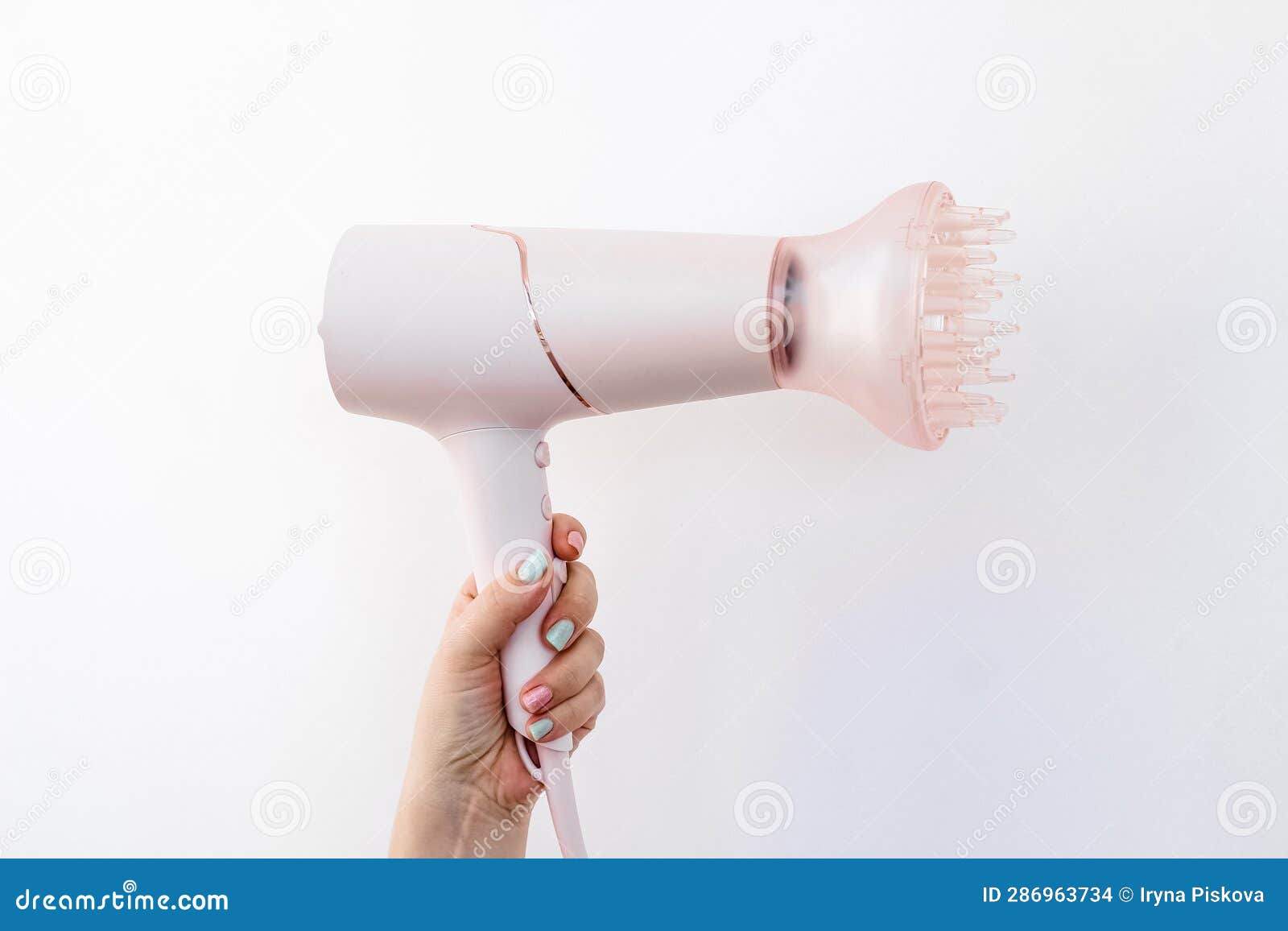 Professional Hair Dryer with a Nozzle Diffuser for Curls Stock Photo Image of plastic, cord