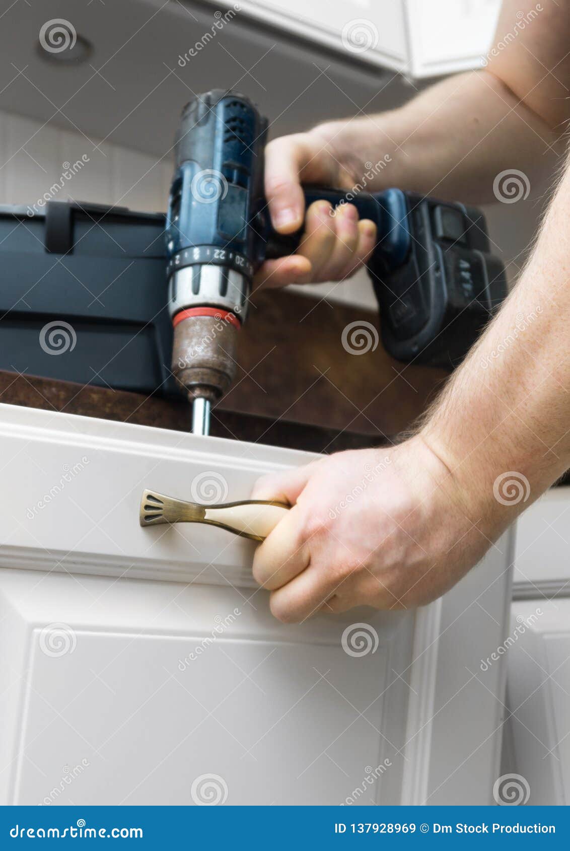 Professional Handyman Assembling Stock Image Image of