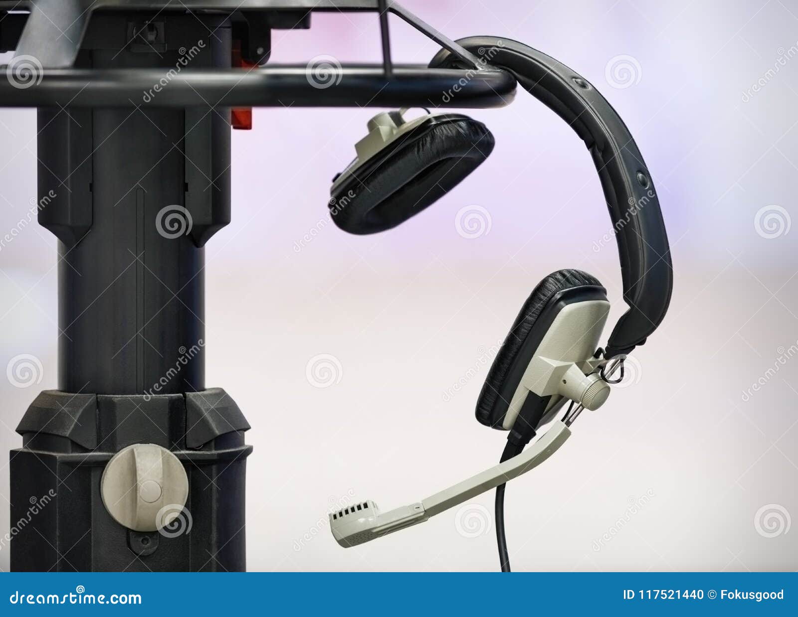 Professional Headphones in the TV Studio Stock Photo Image of break