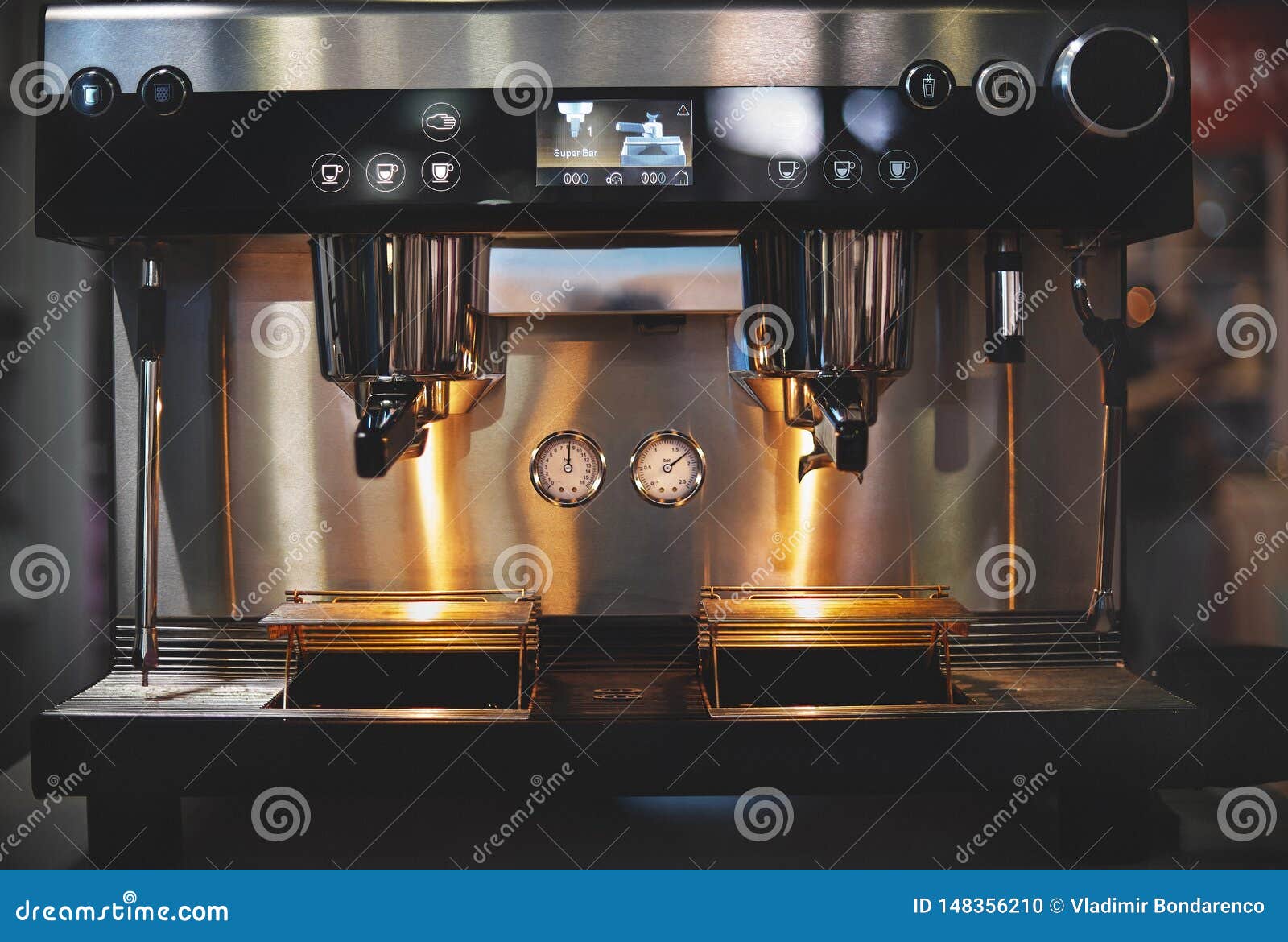Professional Industrial Coffee Machine in a Bar Stock Photo Image of