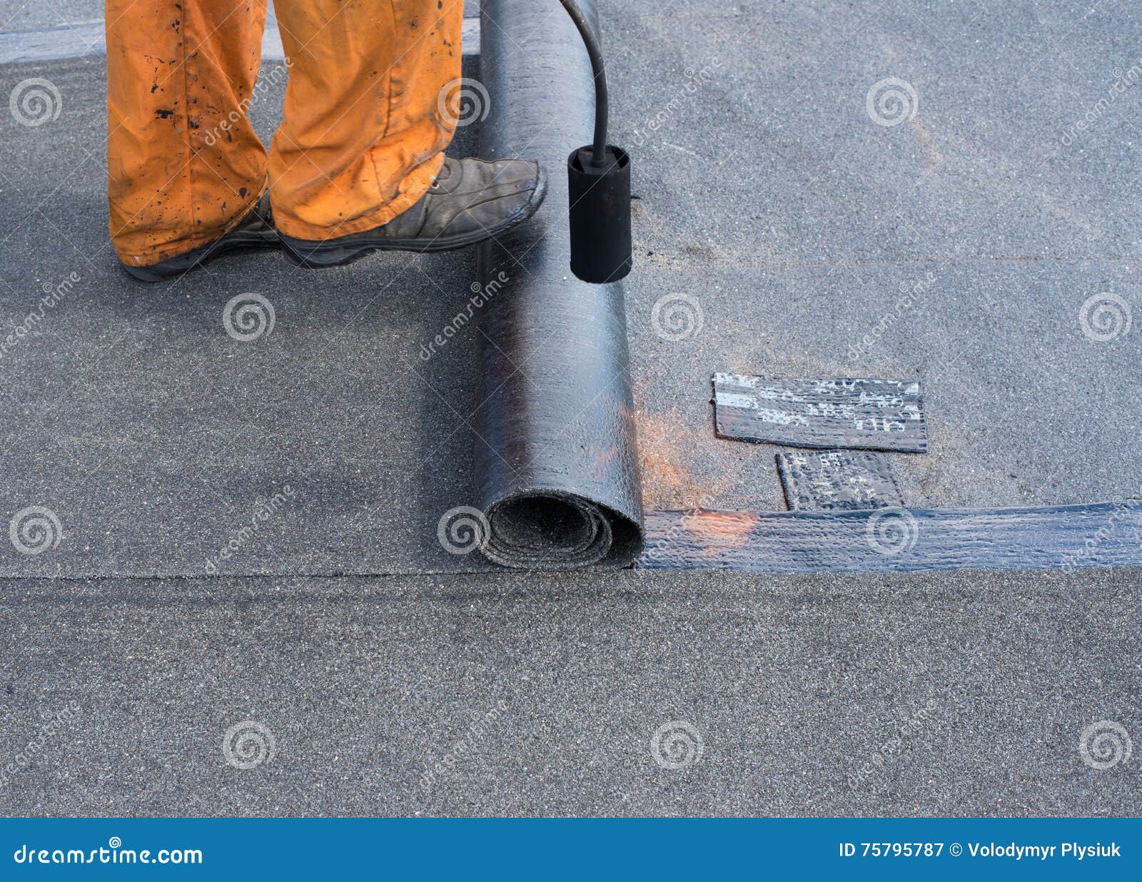 Professional Installation of Waterproofing Stock Image Image of