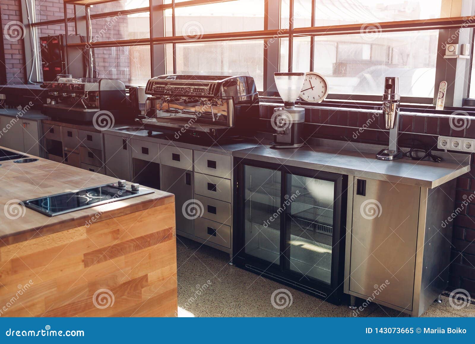 Professional Kitchen of Restaurant. Modern Equipment and Devices. Empty