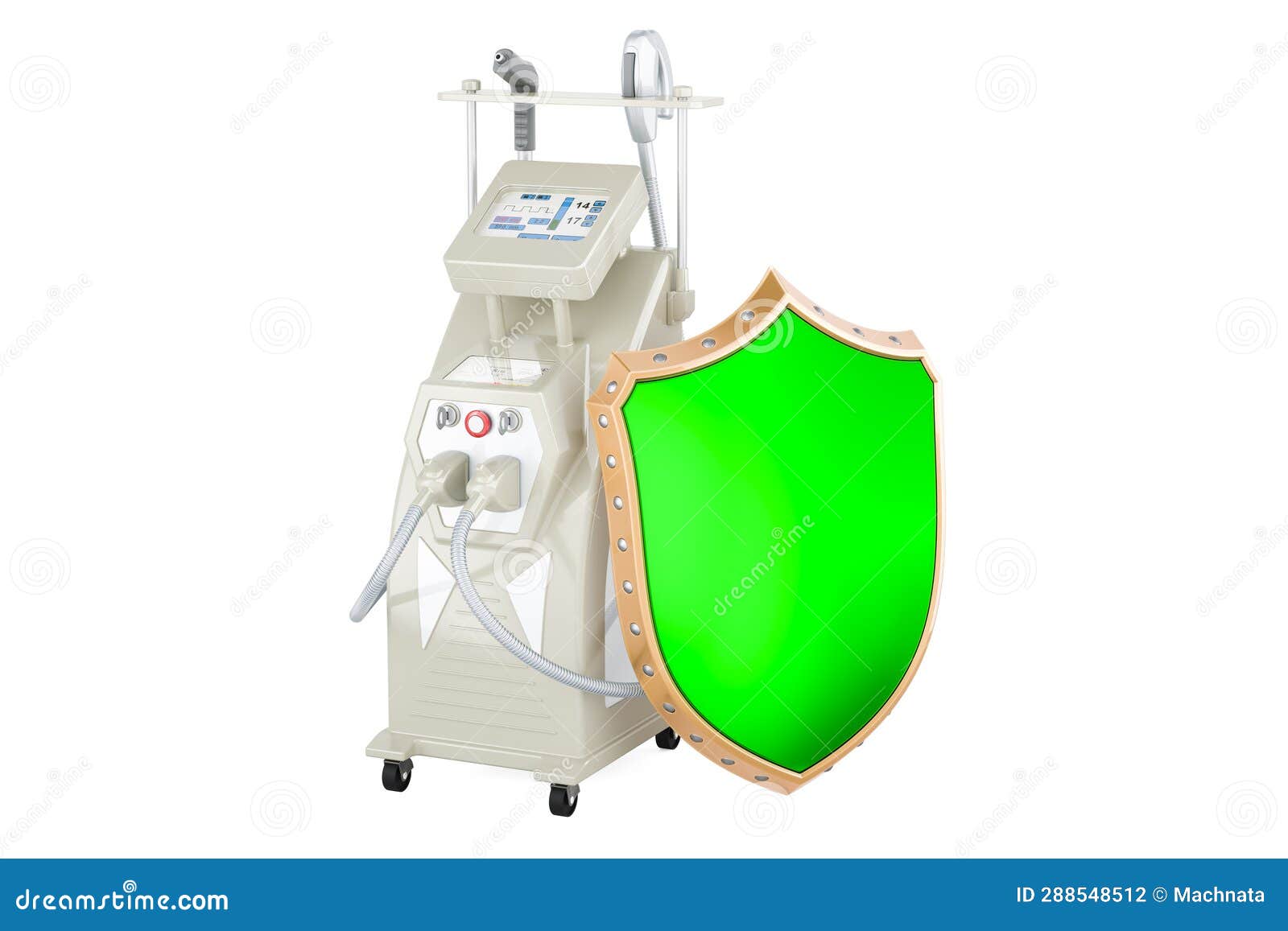 Professional Laser Tattoo Removal Machine with Shield. 3D Rendering