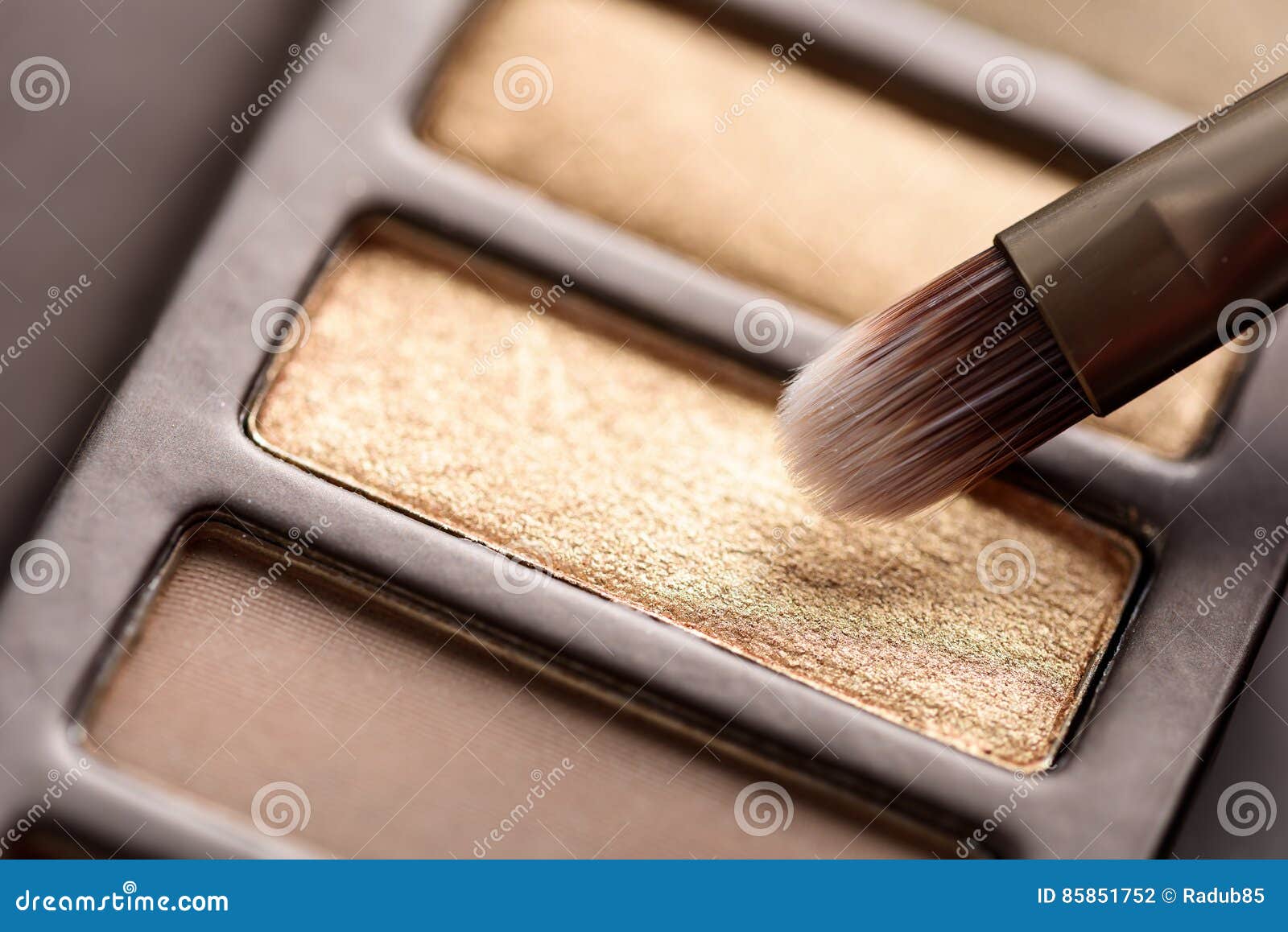 Professional Makeup Brush and Eye Color Palette Stock Photo Image of