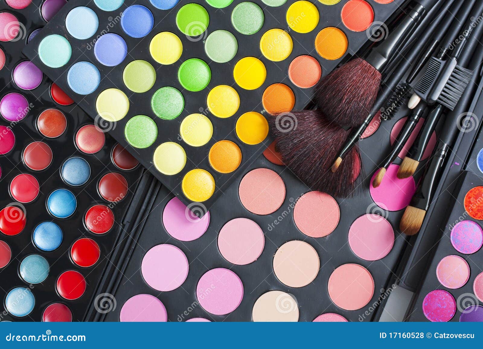 Professional Makeup Palettes and Brushes Stock Photo Image of multicolor, cosmetics 17160528