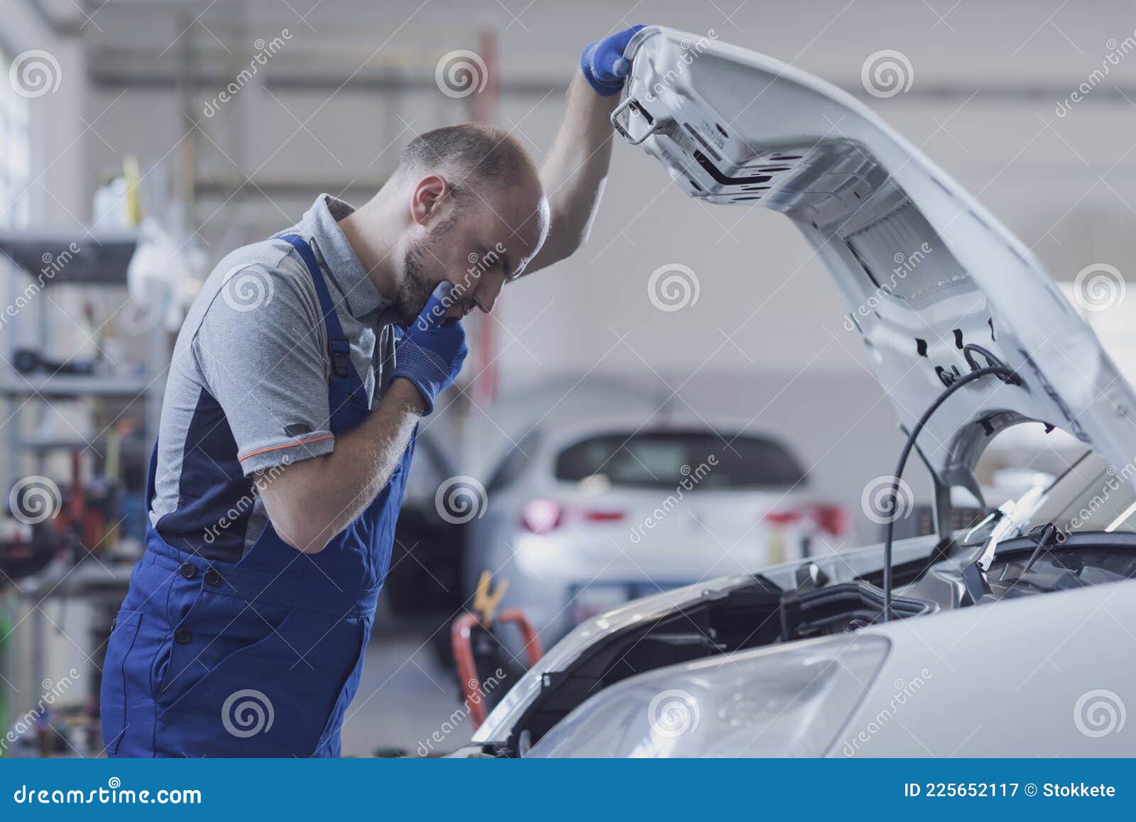 Professional Mechanic Doing a Car Inspection Stock Image Image of